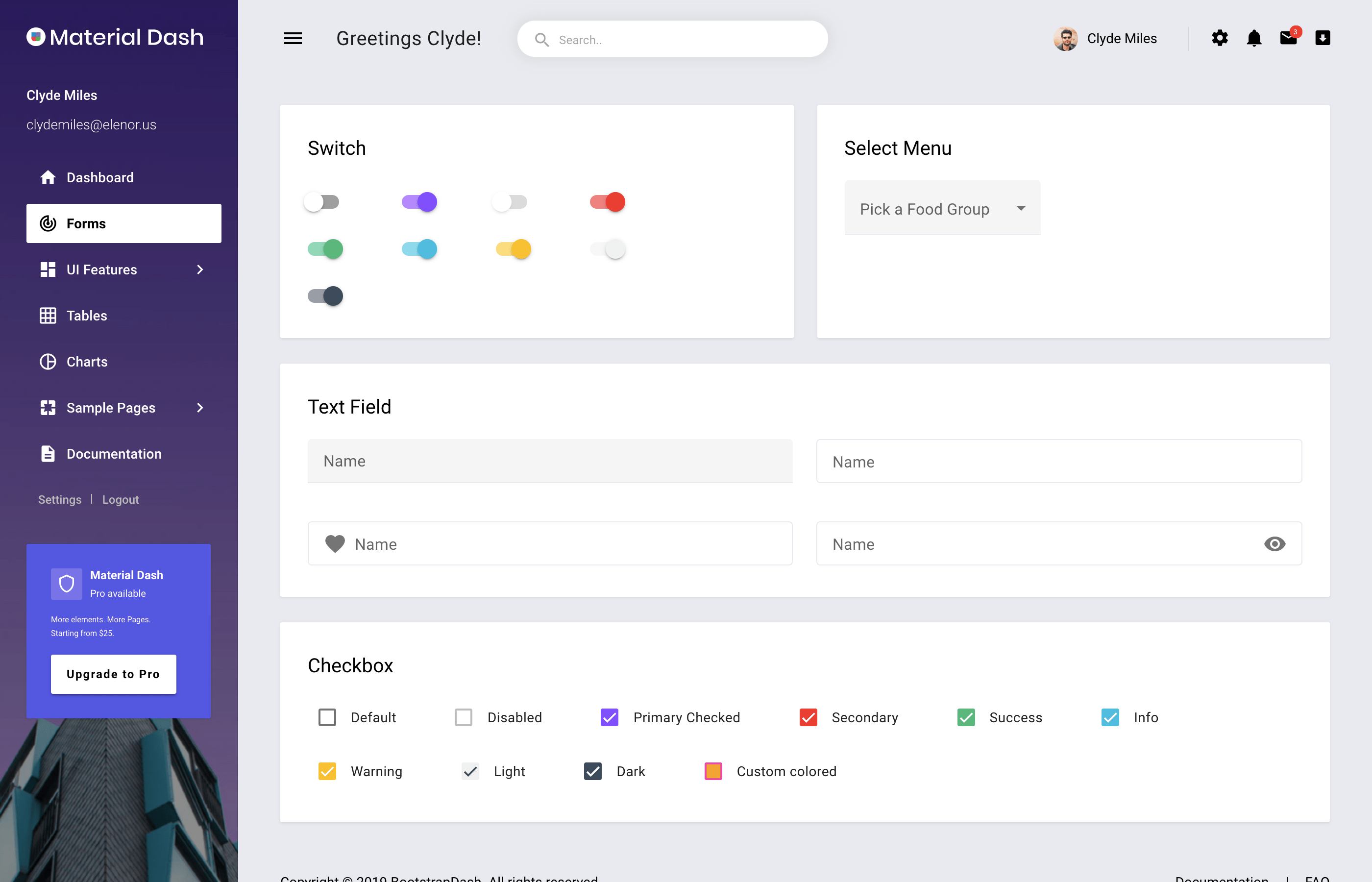Material Dash Free Free Material Design Template