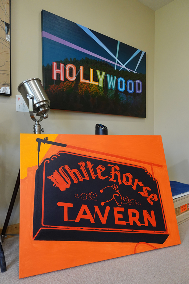 White Horse Tavern Neon Sign Painting by Borbay BORBAY