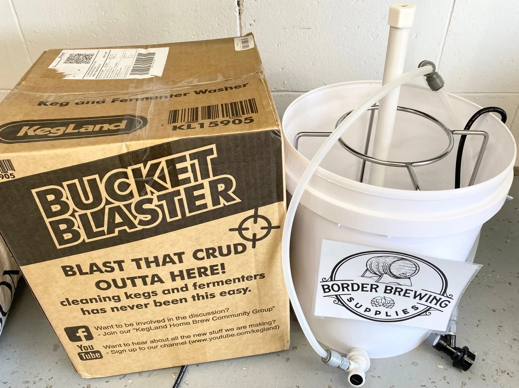 Bucket Blaster Keg and Fermenter Washer Border Brewing Supplies