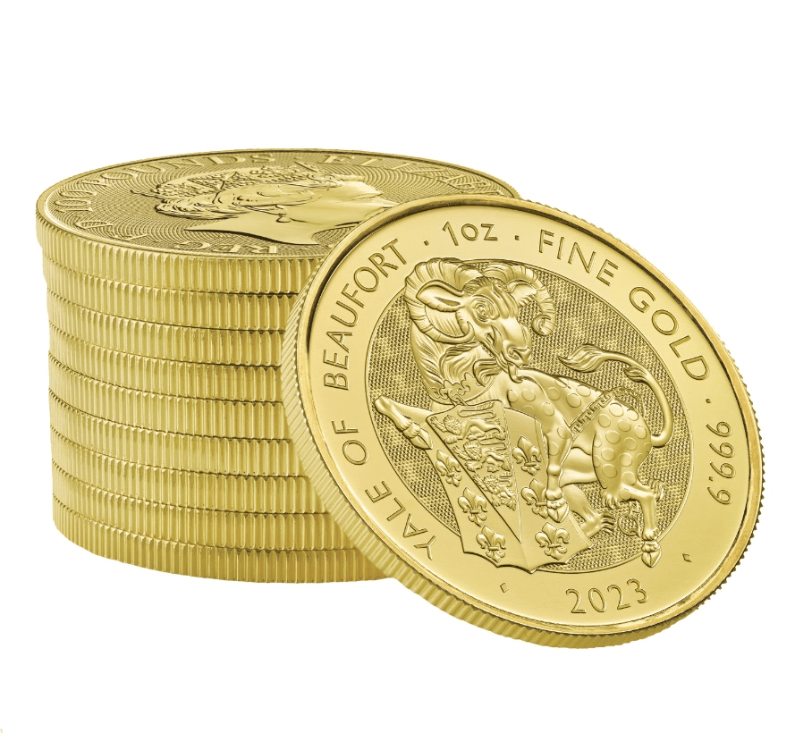2023 Tudor Beasts Yale of Beaufort 1 oz Gold Coin Border Gold