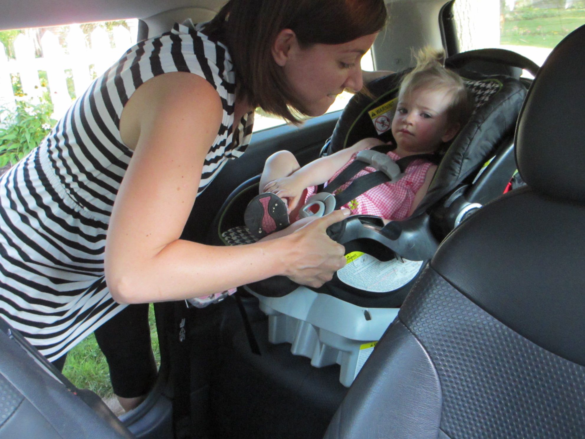 Baby in a Mini Cooper 5 Borealis