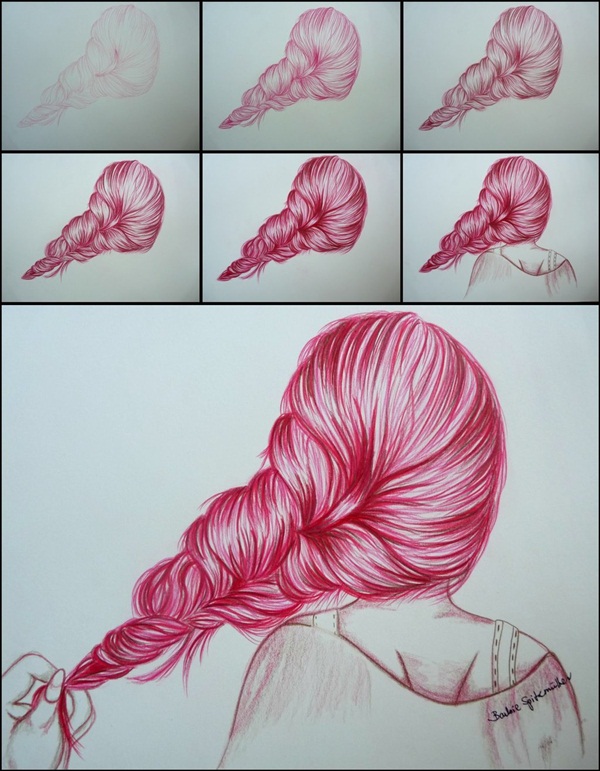 How To Draw Hair (Step By Step Image Guides)