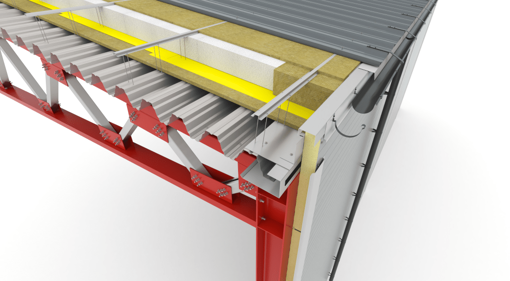 Isolierte Halle Rahmen "SKARA", gefaltete Dachdeckung, Blech