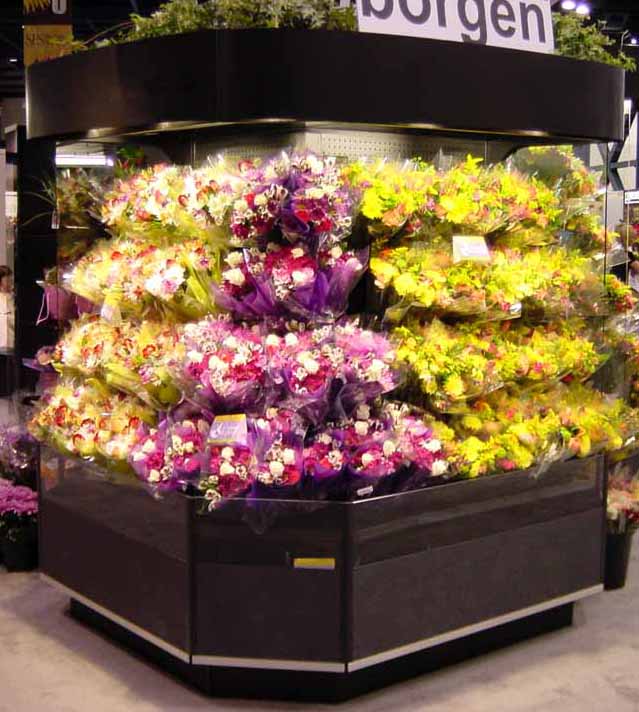 Open Wrap Floral Display Case Systems