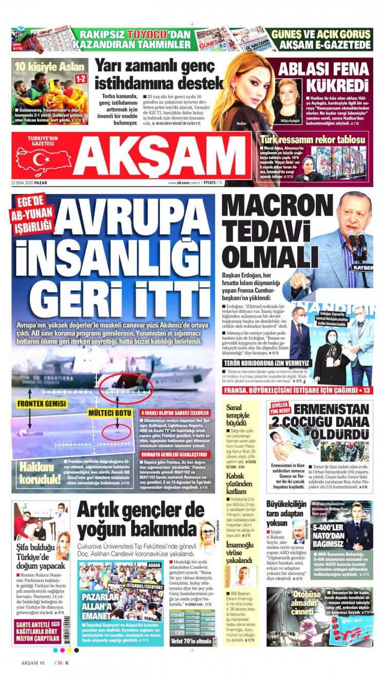 G&uuml;n&uuml;n Ulusal Gazete Manşetleri - 25 10 2020