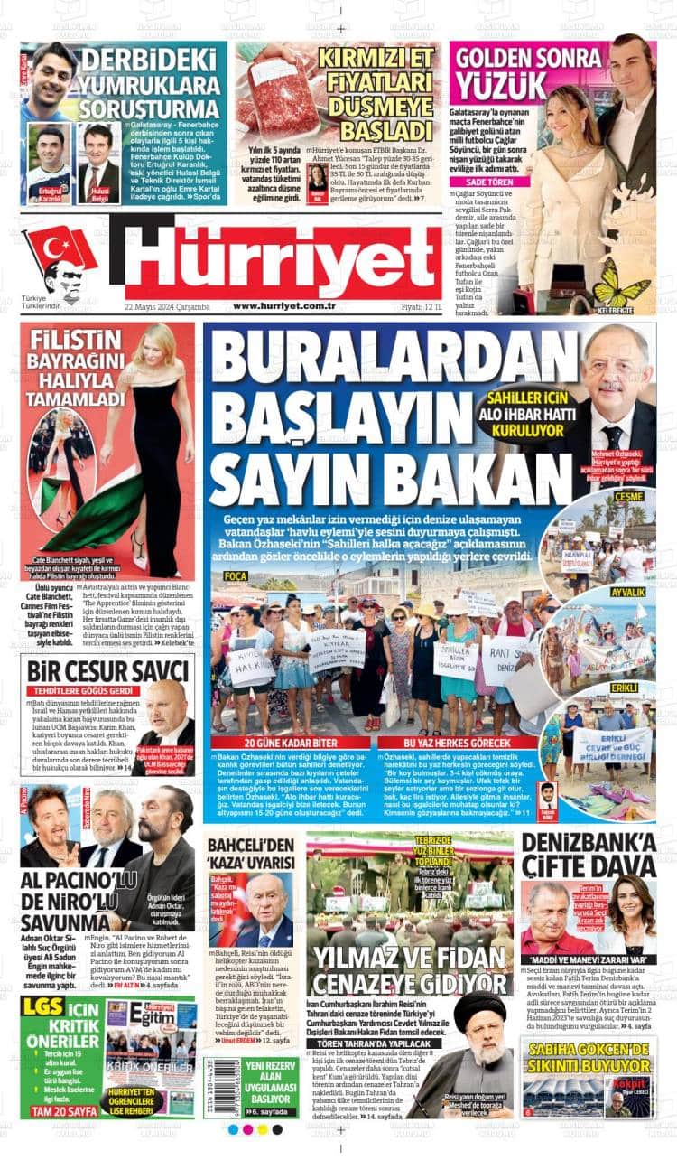 G&uuml;n&uuml;n Ulusal Gazete Manşetleri - 22 05 2024