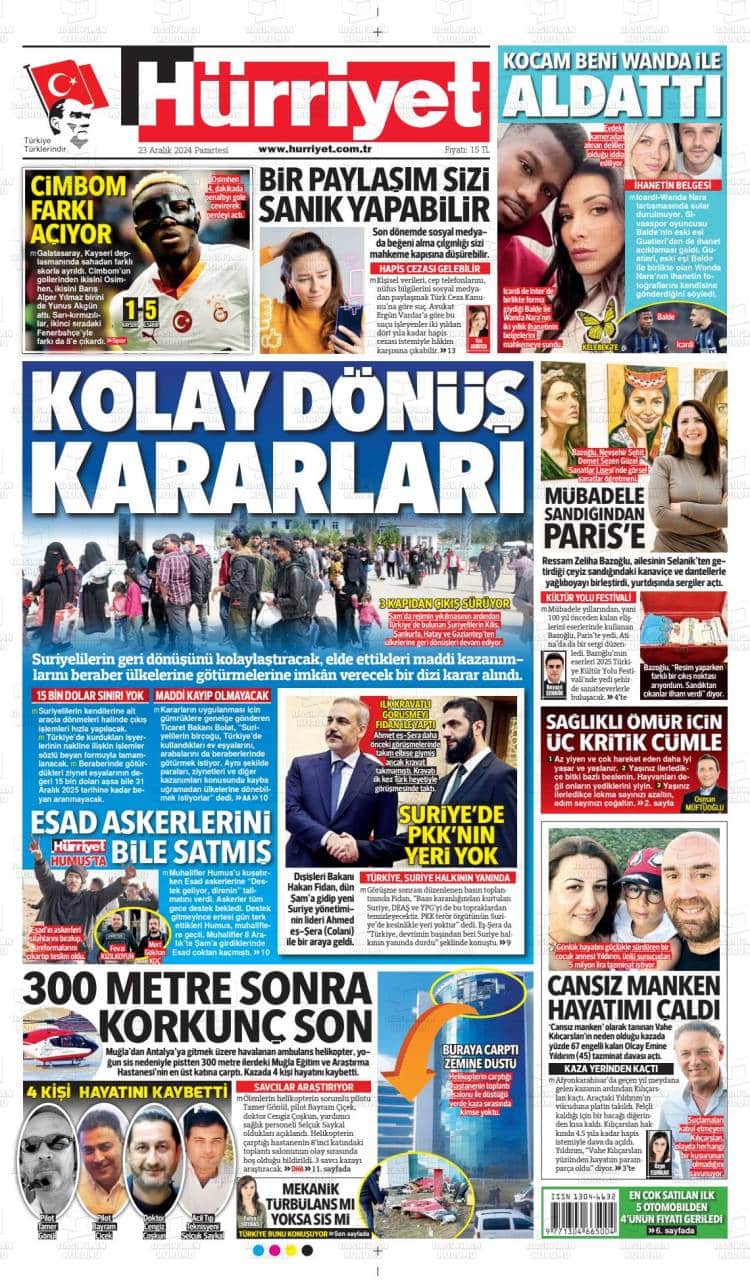 Günün Ulusal Gazete Manşetleri - 24 12 2024