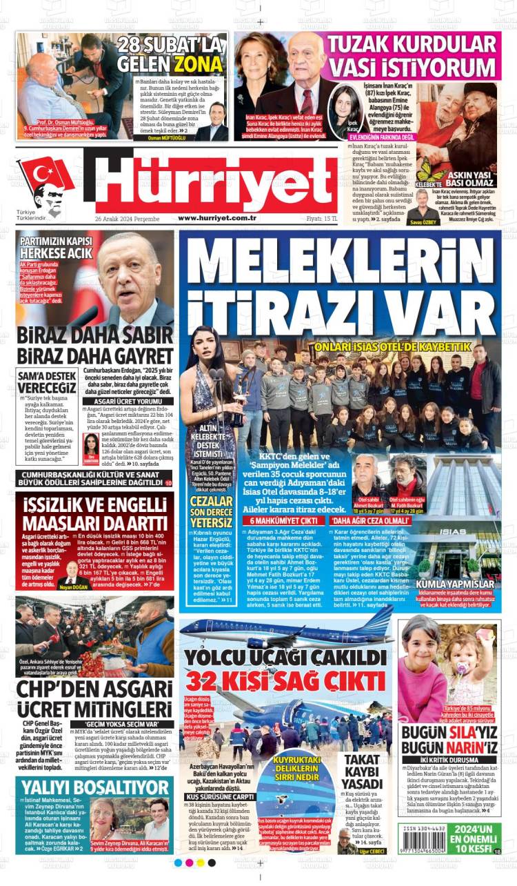 Günün Ulusal Gazete Manşetleri - 27 12 2024