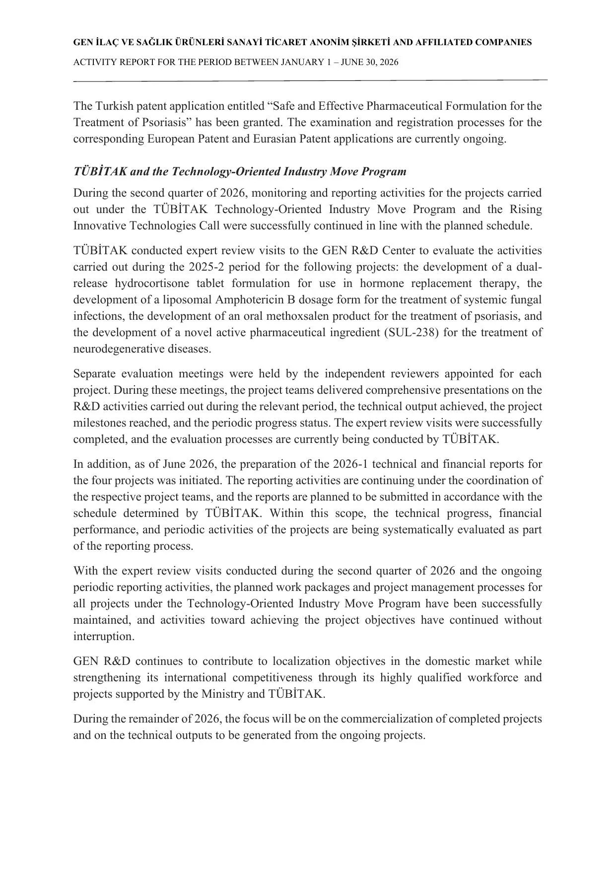 Activity Report 30.06.pdf — sayfa 12