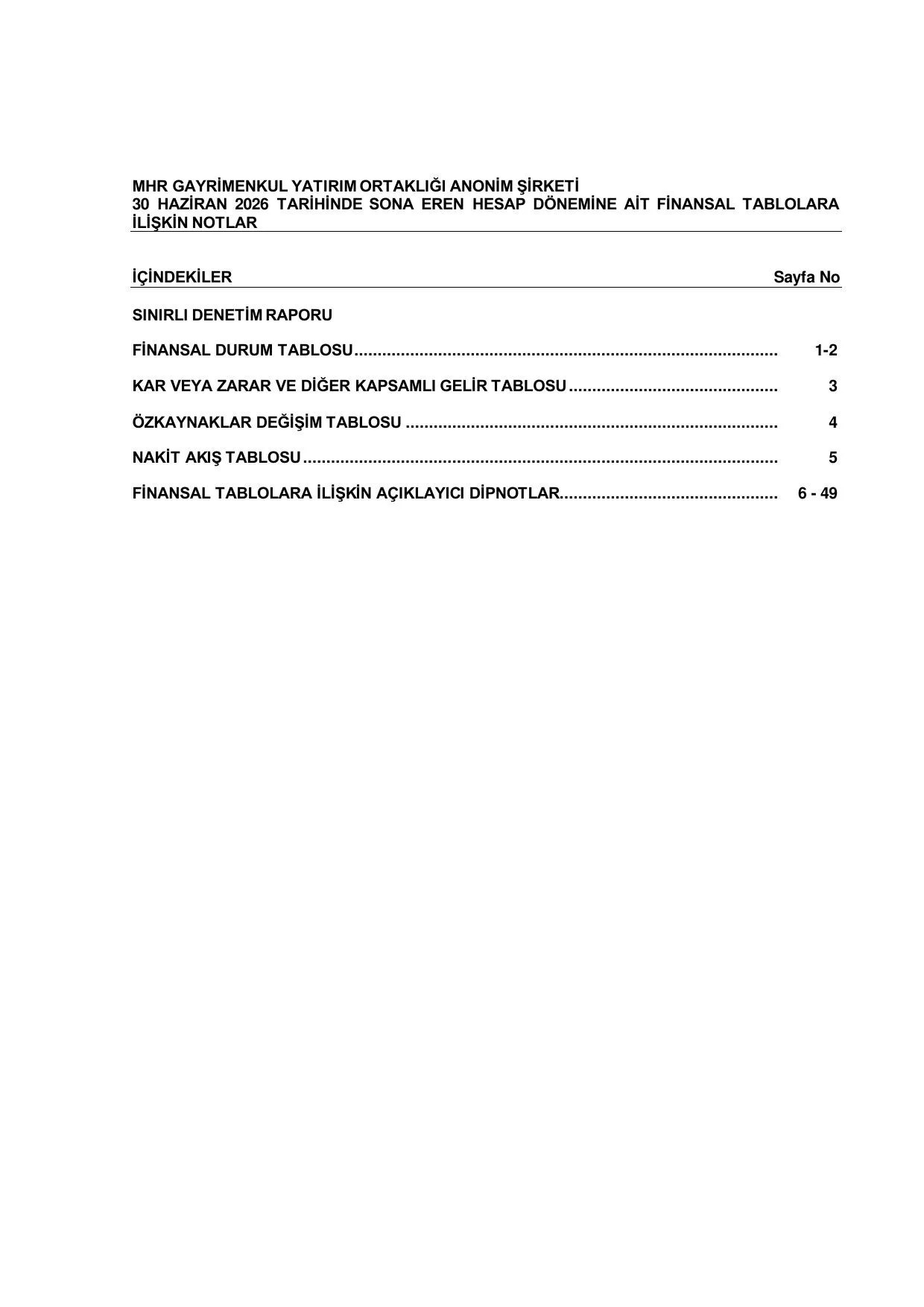MHR GYO_30.06.2026 Tarihli Baฤฤฑmsฤฑz Denetim Raporu.pdf โ sayfa 2