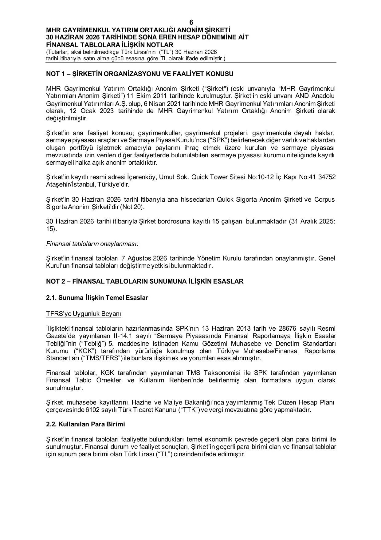 MHR GYO_30.06.2026 Tarihli Baฤฤฑmsฤฑz Denetim Raporu.pdf โ sayfa 8