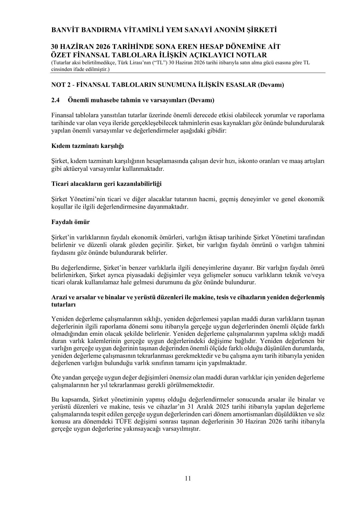 Banvit Finansal Rapor 30.06.2026 TR.pdf โ sayfa 14