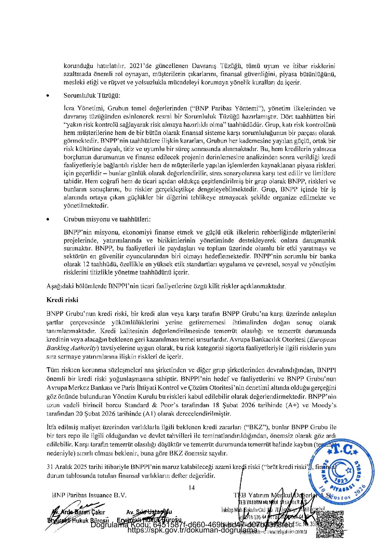 BNPP - SPK ONAYLI IHRACCI BILGI DOKUMANI (AGUSTOS 2026).pdf โ sayfa 14