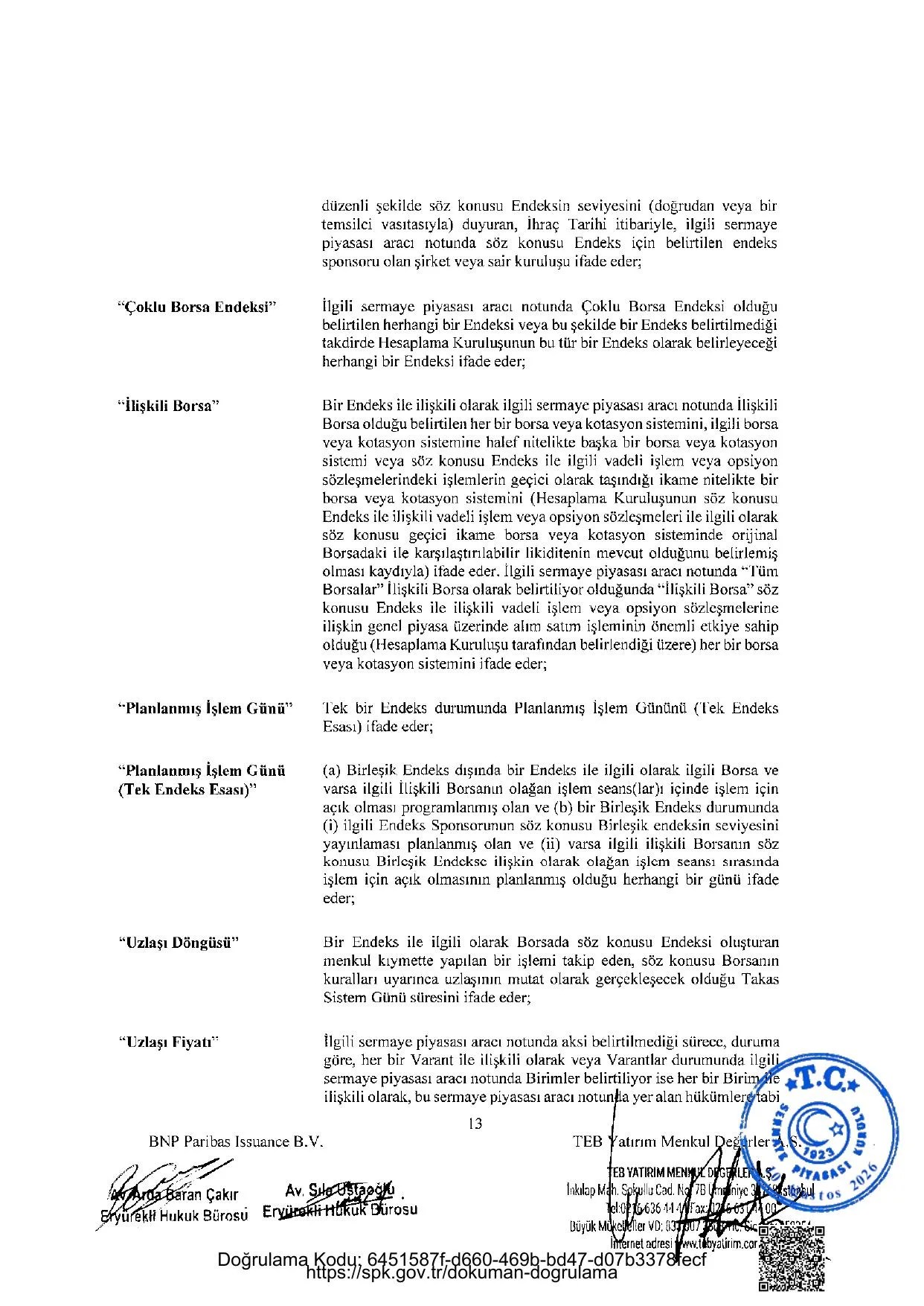 BNPP - SPK ONAYLI SERMAYE PIYASASI ARACI NOTU (13 AGUSTOS 2026 IHRACI) - 1.pdf โ sayfa 13