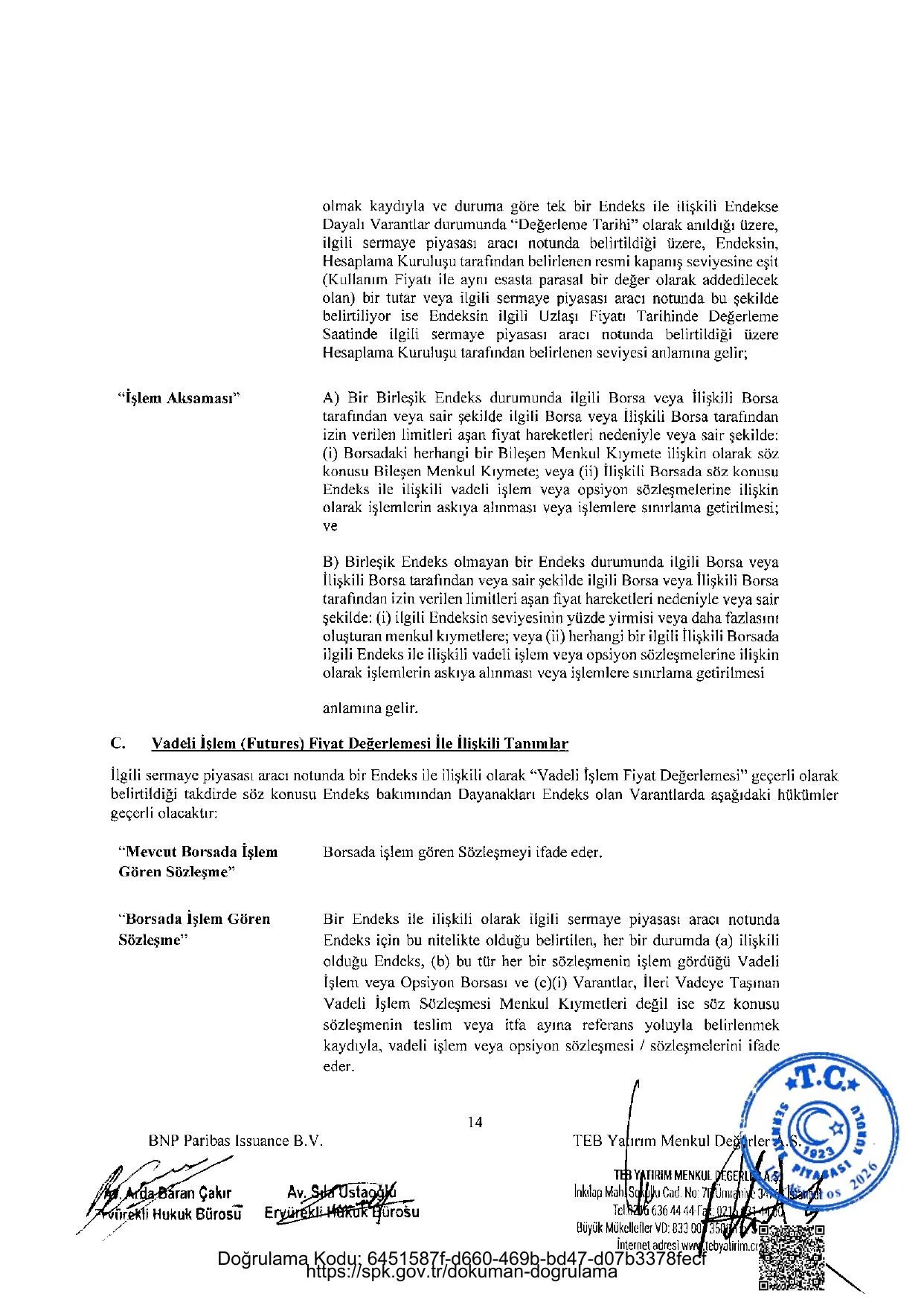 BNPP - SPK ONAYLI SERMAYE PIYASASI ARACI NOTU (13 AGUSTOS 2026 IHRACI) - 1.pdf โ sayfa 14