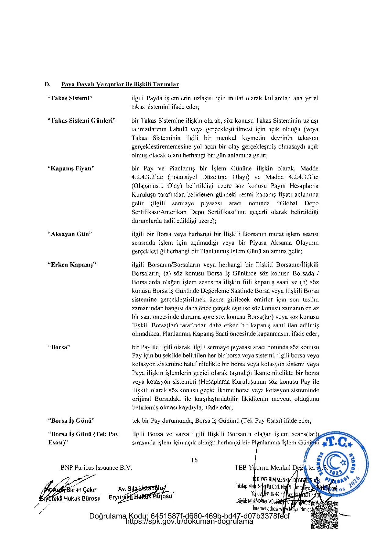 BNPP - SPK ONAYLI SERMAYE PIYASASI ARACI NOTU (13 AGUSTOS 2026 IHRACI) - 1.pdf โ sayfa 16