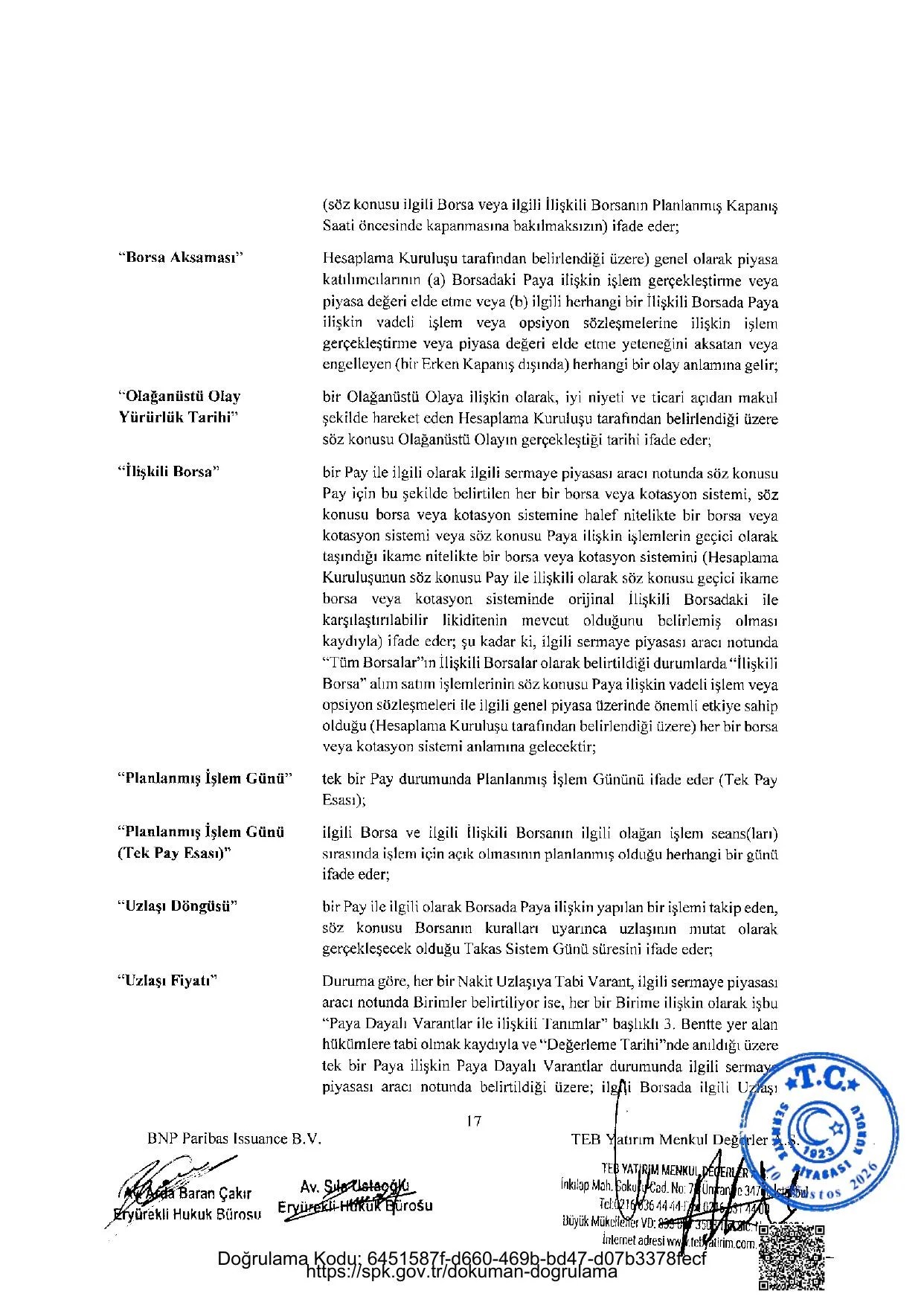 BNPP - SPK ONAYLI SERMAYE PIYASASI ARACI NOTU (13 AGUSTOS 2026 IHRACI) - 1.pdf โ sayfa 17