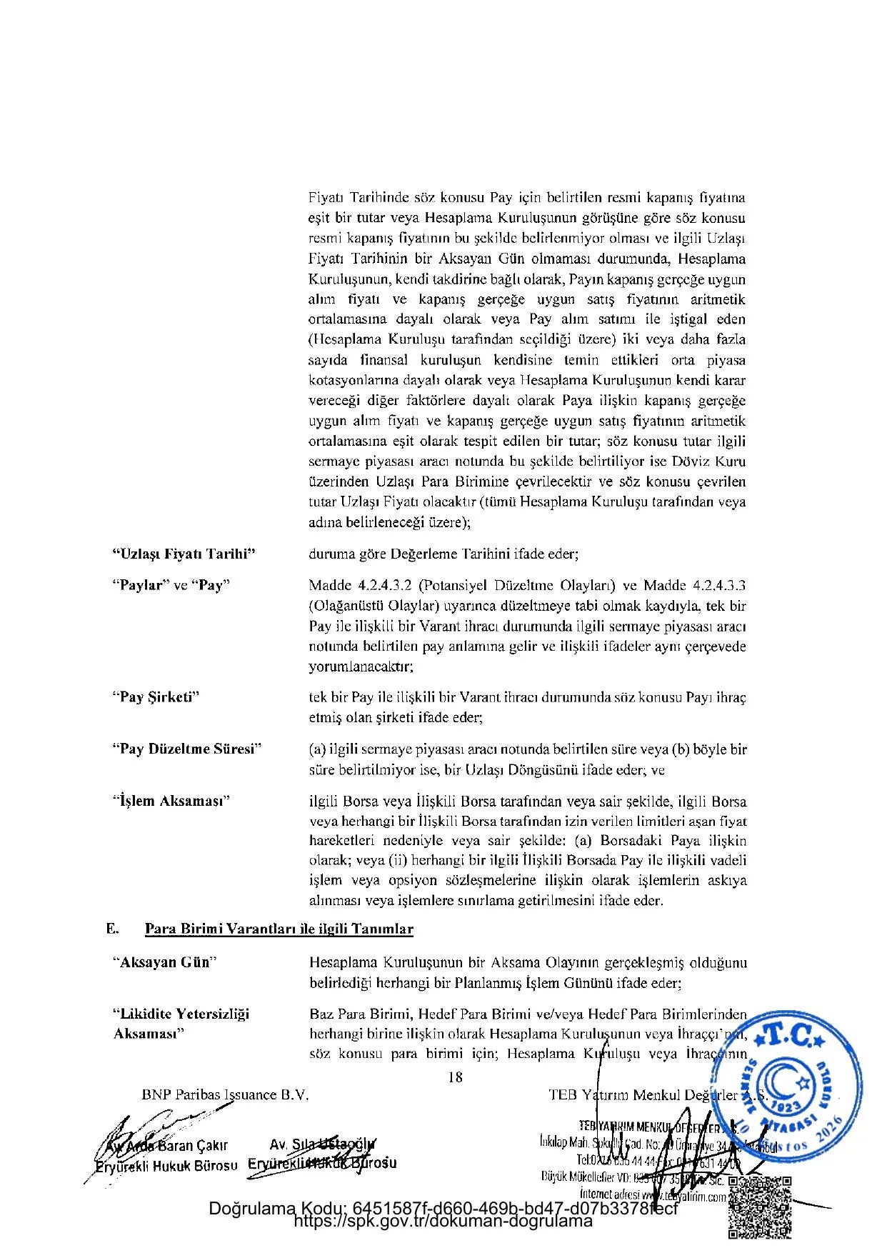 BNPP - SPK ONAYLI SERMAYE PIYASASI ARACI NOTU (13 AGUSTOS 2026 IHRACI) - 1.pdf โ sayfa 18