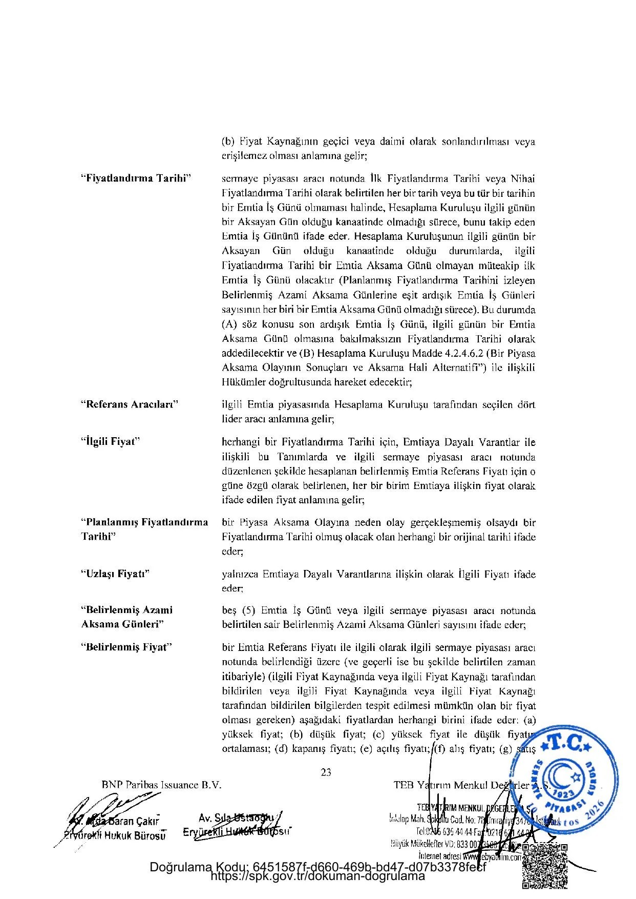 BNPP - SPK ONAYLI SERMAYE PIYASASI ARACI NOTU (13 AGUSTOS 2026 IHRACI) - 1.pdf โ sayfa 23