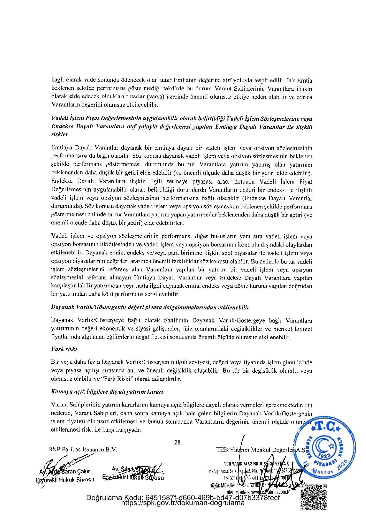 BNPP - SPK ONAYLI SERMAYE PIYASASI ARACI NOTU (13 AGUSTOS 2026 IHRACI) - 1.pdf โ sayfa 28