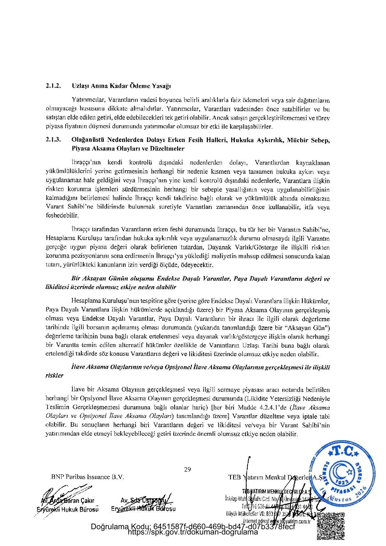 BNPP - SPK ONAYLI SERMAYE PIYASASI ARACI NOTU (13 AGUSTOS 2026 IHRACI) - 1.pdf โ sayfa 29
