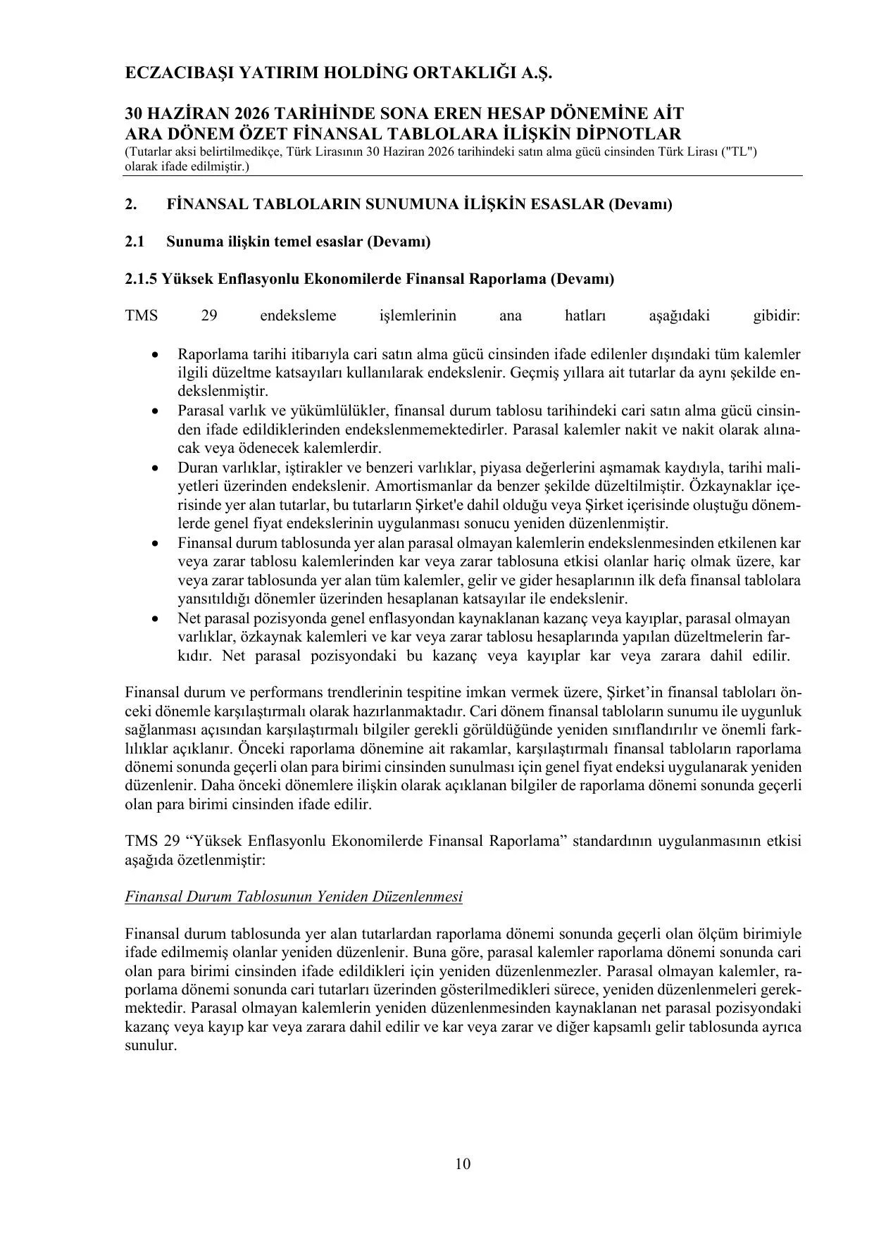 Signed Eczacıbaşı Yatırım Holding Finansal Raporu 30.06.2026.pdf — sayfa 14