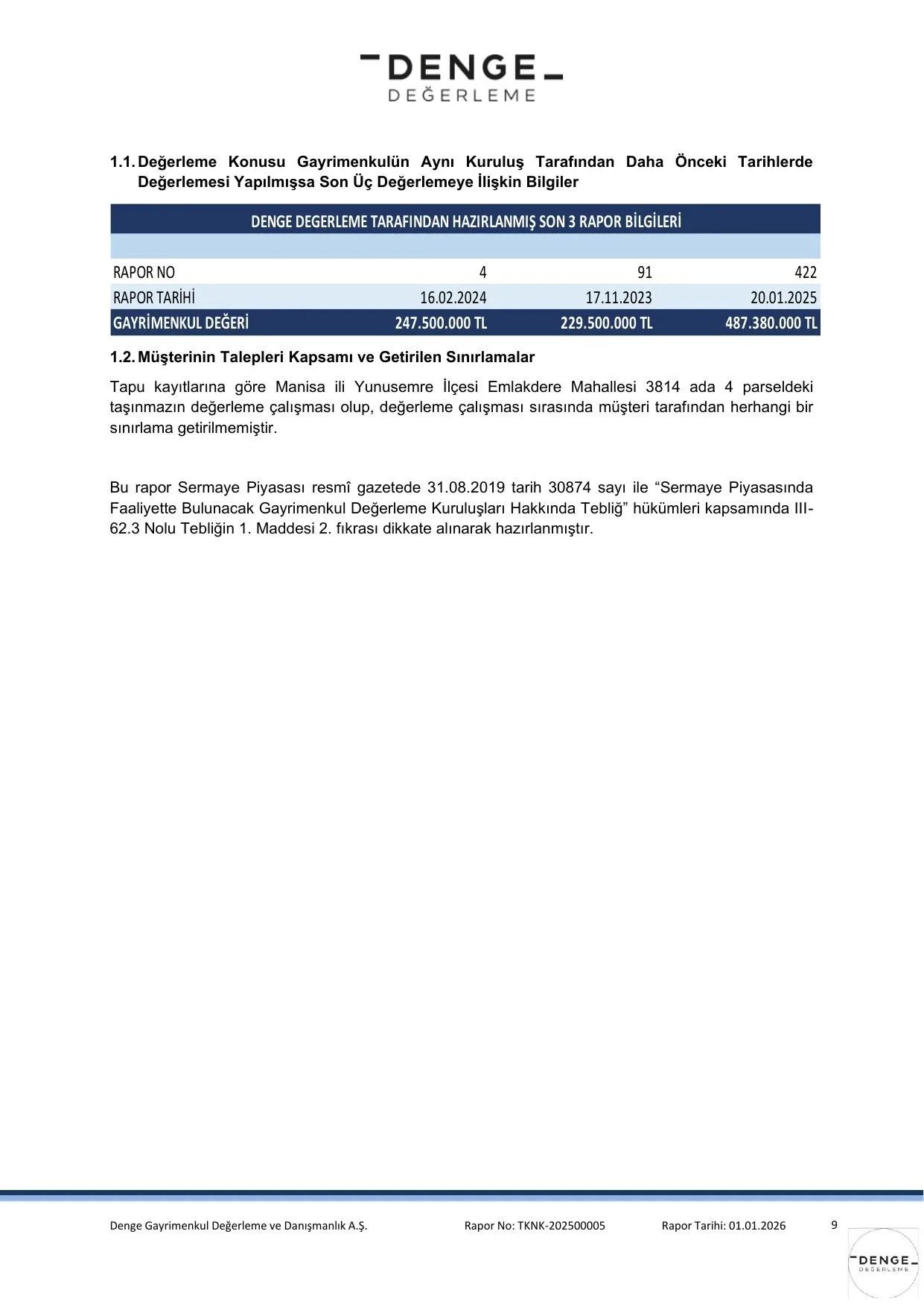 EK-5d 01.01.2026 tarih ve TKNK-202500005 Gayrimenkul Deฤerleme Raporu.pdf โ sayfa 10