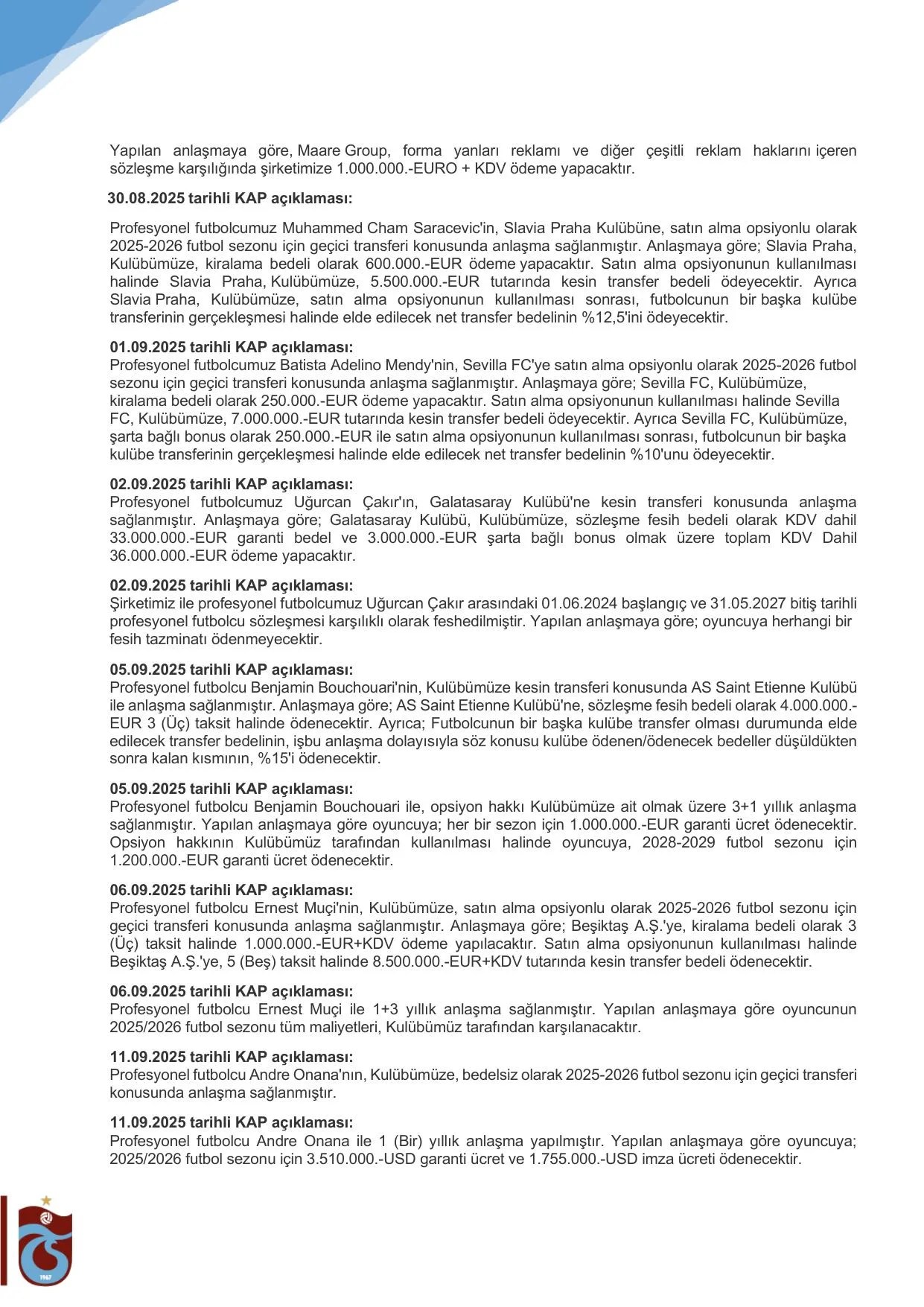 Trabzonspor Faaliyet Raporu ฤฐmzalฤฑ 31.05.2026.pdf โ sayfa 14