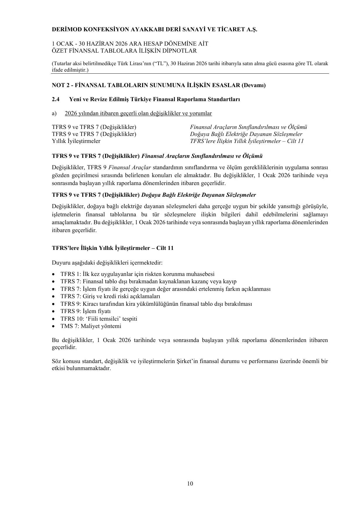 30.06.2026 Finansal Tablo ve Dipnotlar.pdf — sayfa 14