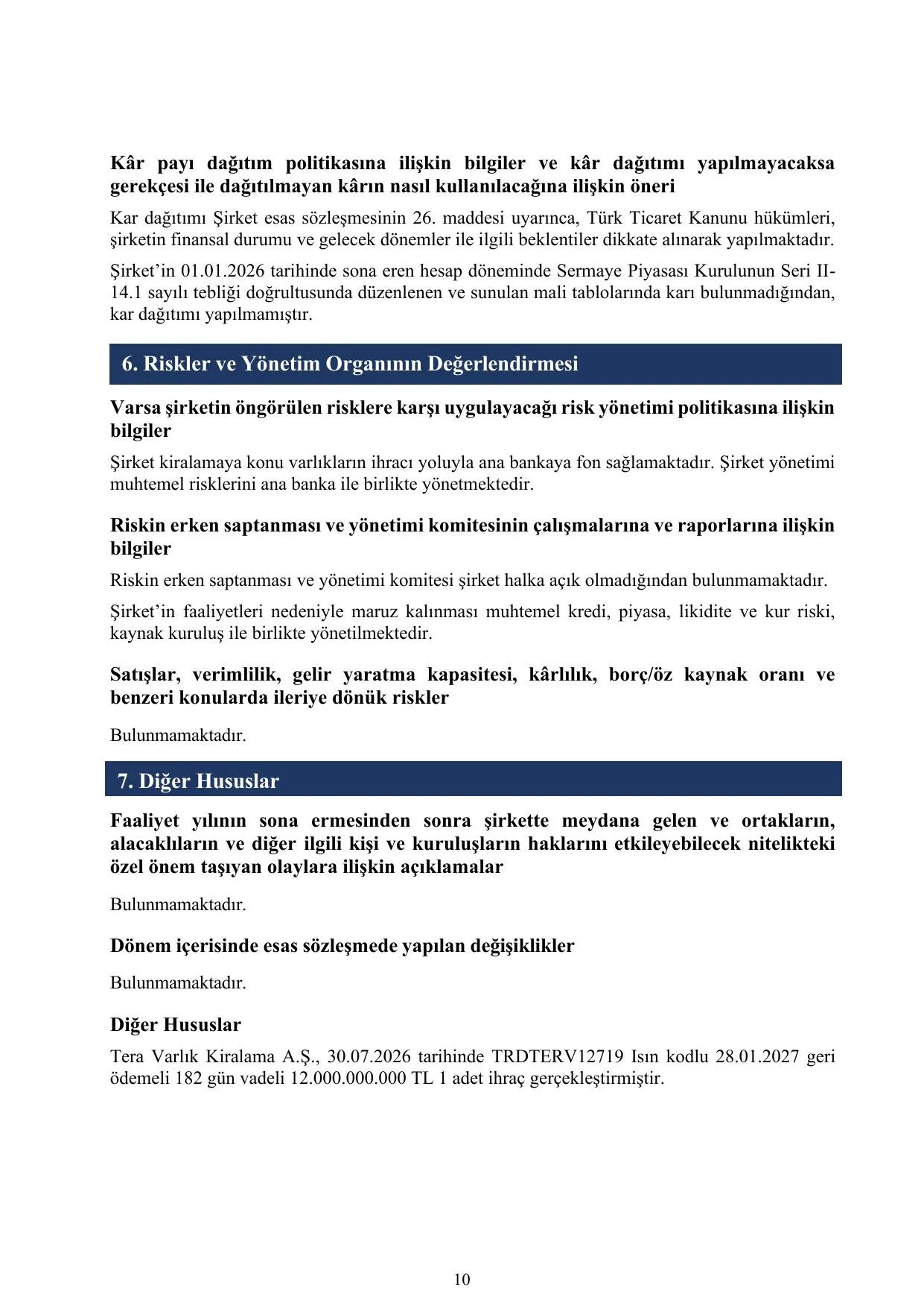 Tera Varlik Kiralama AS_Faaliyet Raporu_30.06.2026.pdf โ sayfa 14