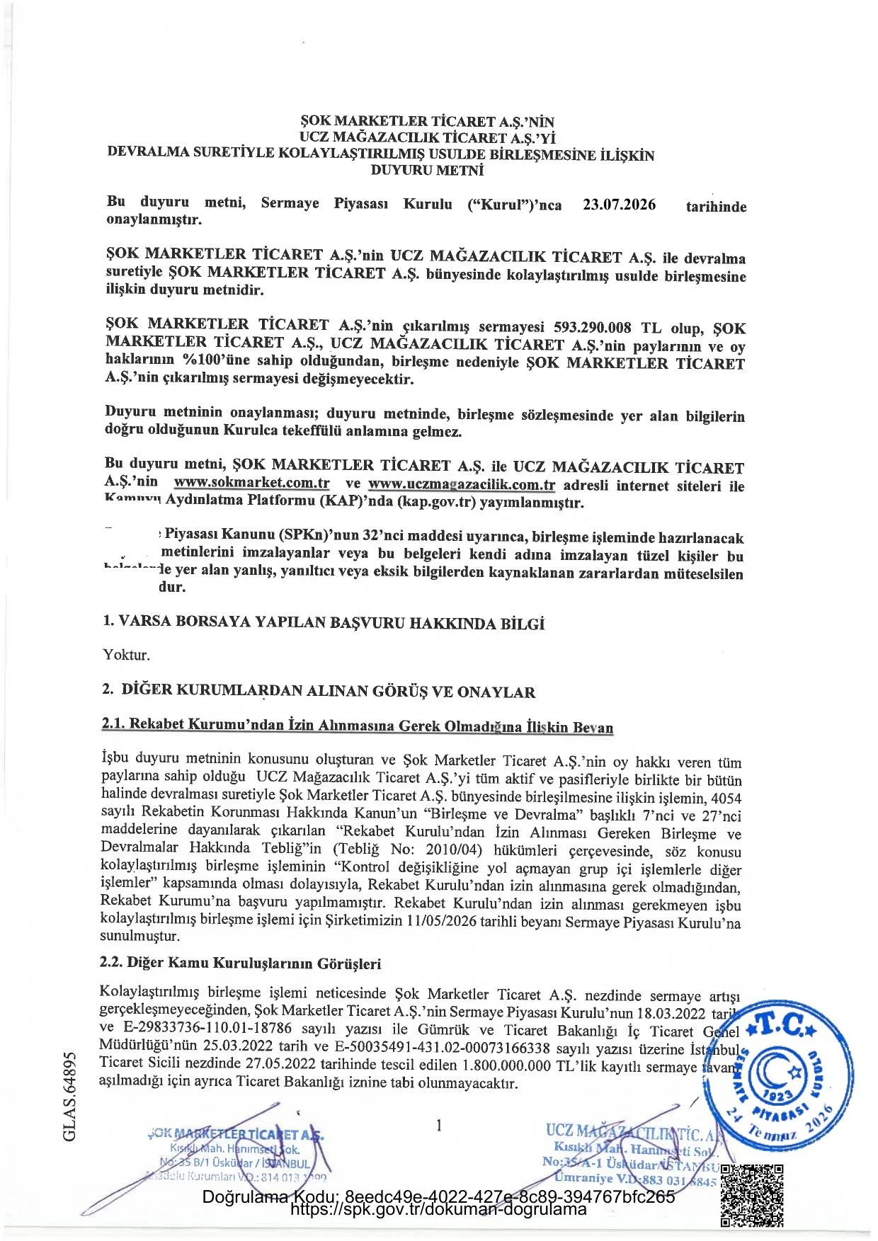 SPK onaylı duyuru metni.pdf — sayfa 1