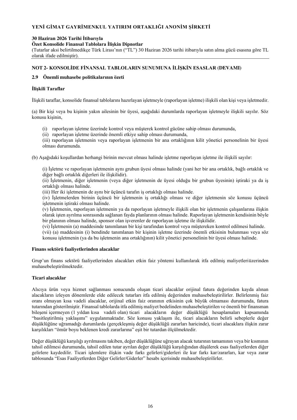 Yeni Gimat Konsolide 30.06.2026.pdf — sayfa 18