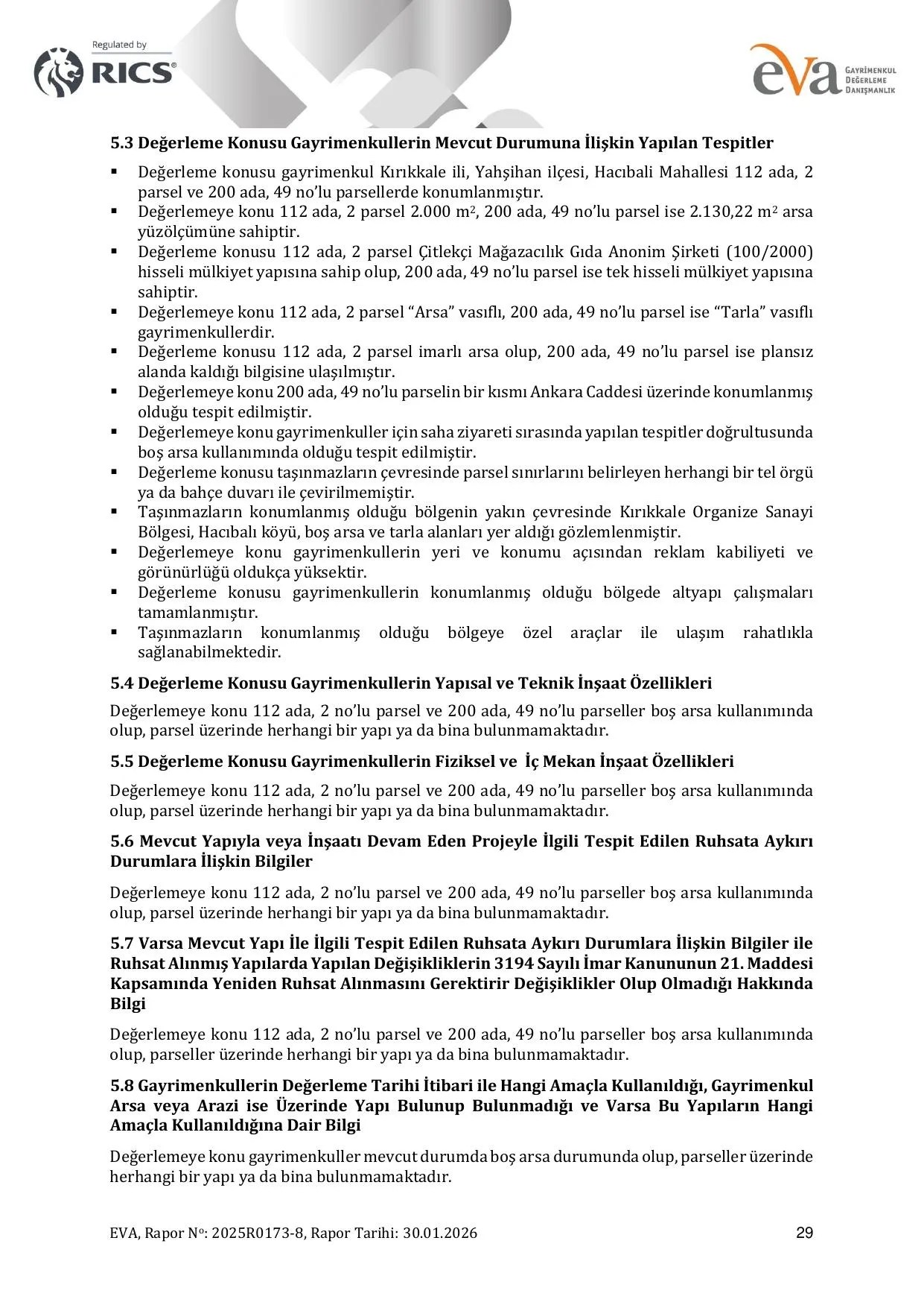 5K. 2025R0173-8_KIRIKKALE ARSA ve TARLA_DEĞERLEME RAPORU.pdf — sayfa 29