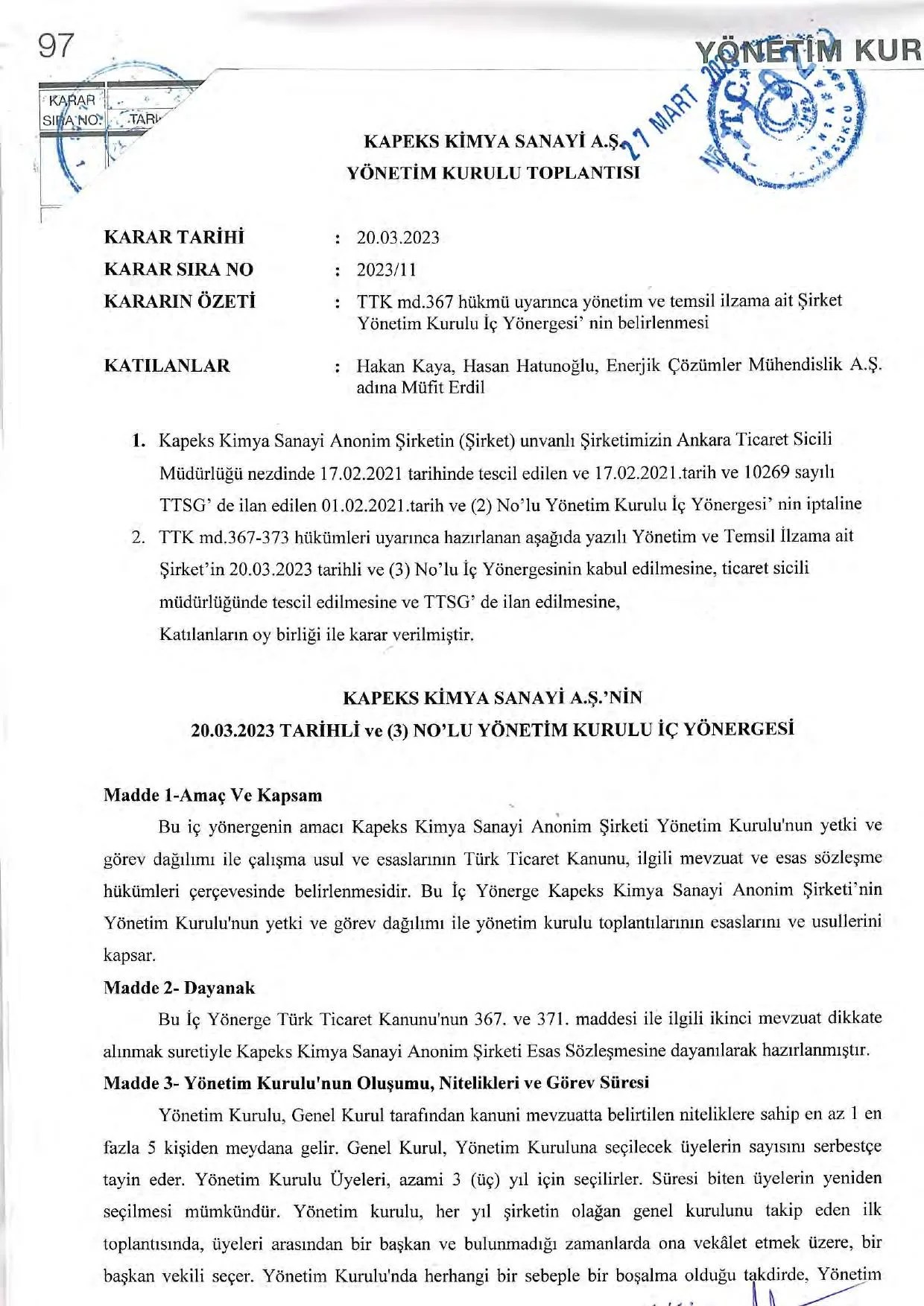 EK 2 Yönetim Kurulu İç Yönergesi.pdf — sayfa 1
