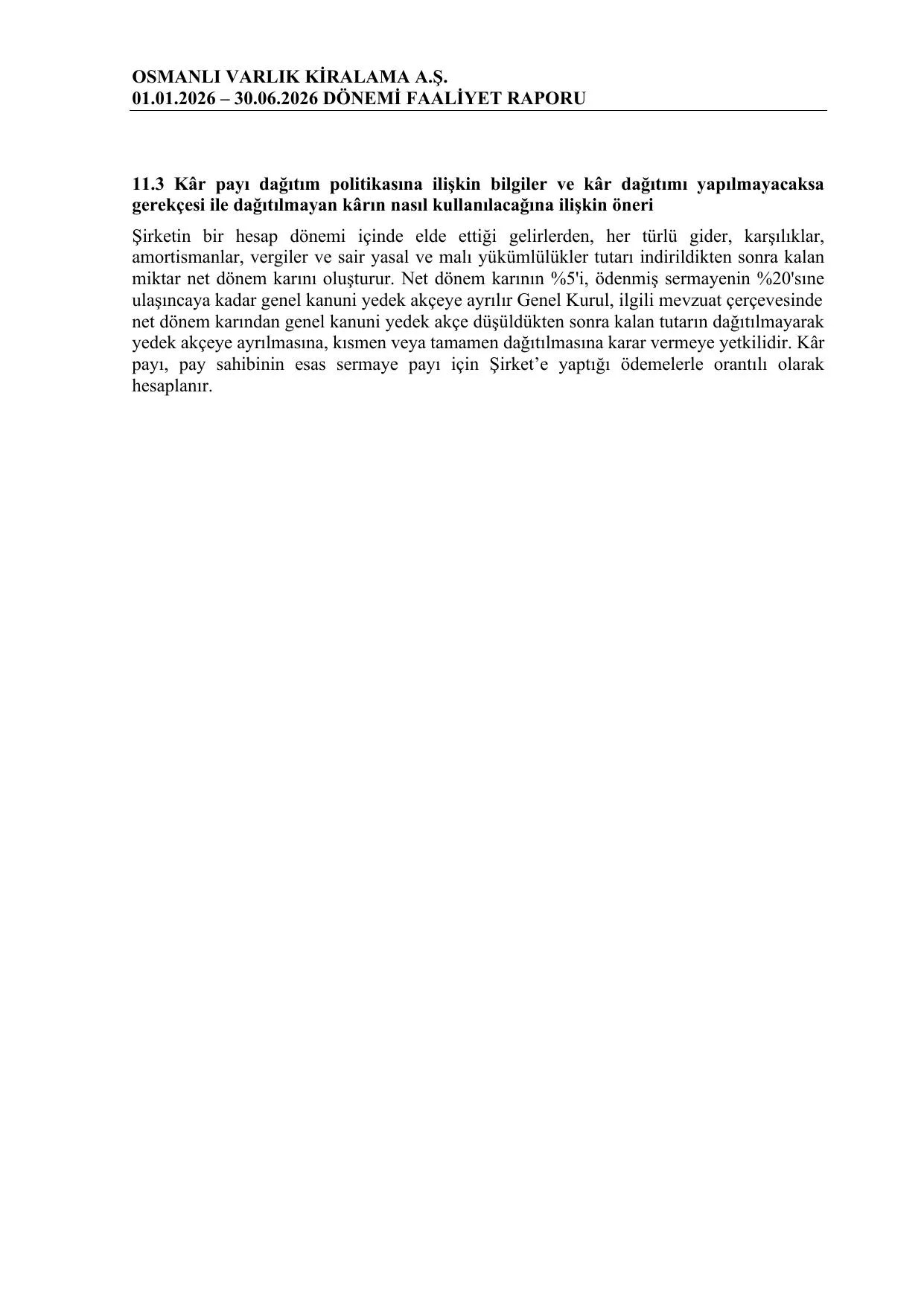 Osmanlฤฑ Varlฤฑk Kiralama A.ล. Faaliyet Raporu 30.06.2026.pdf โ sayfa 11