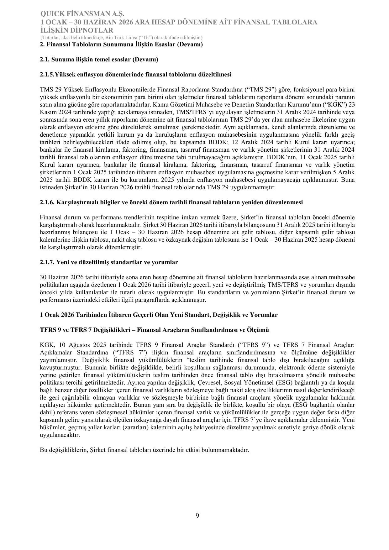 Quick Finansman A.Ş. 30062026 Finansal Tablolar.pdf — sayfa 12