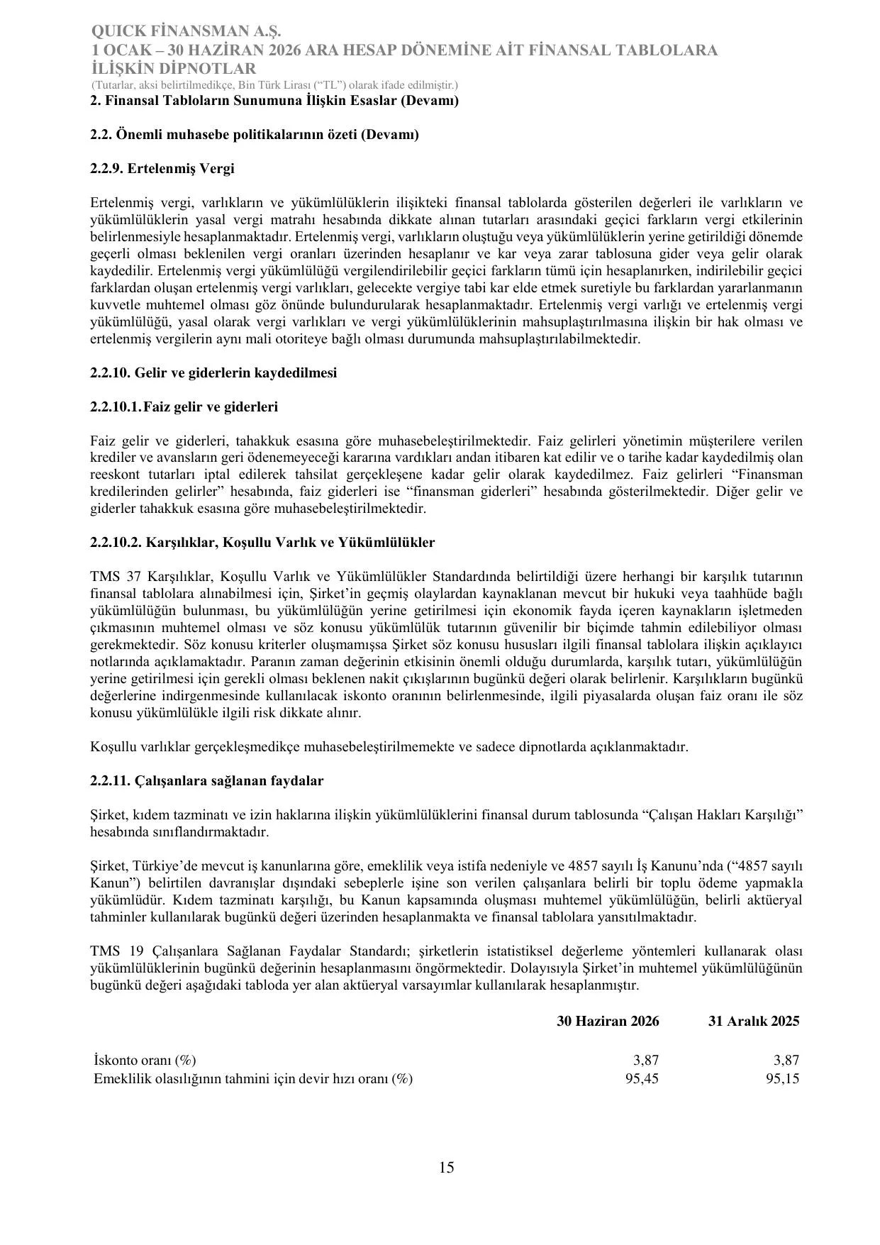 Quick Finansman A.Ş. 30062026 Finansal Tablolar.pdf — sayfa 18