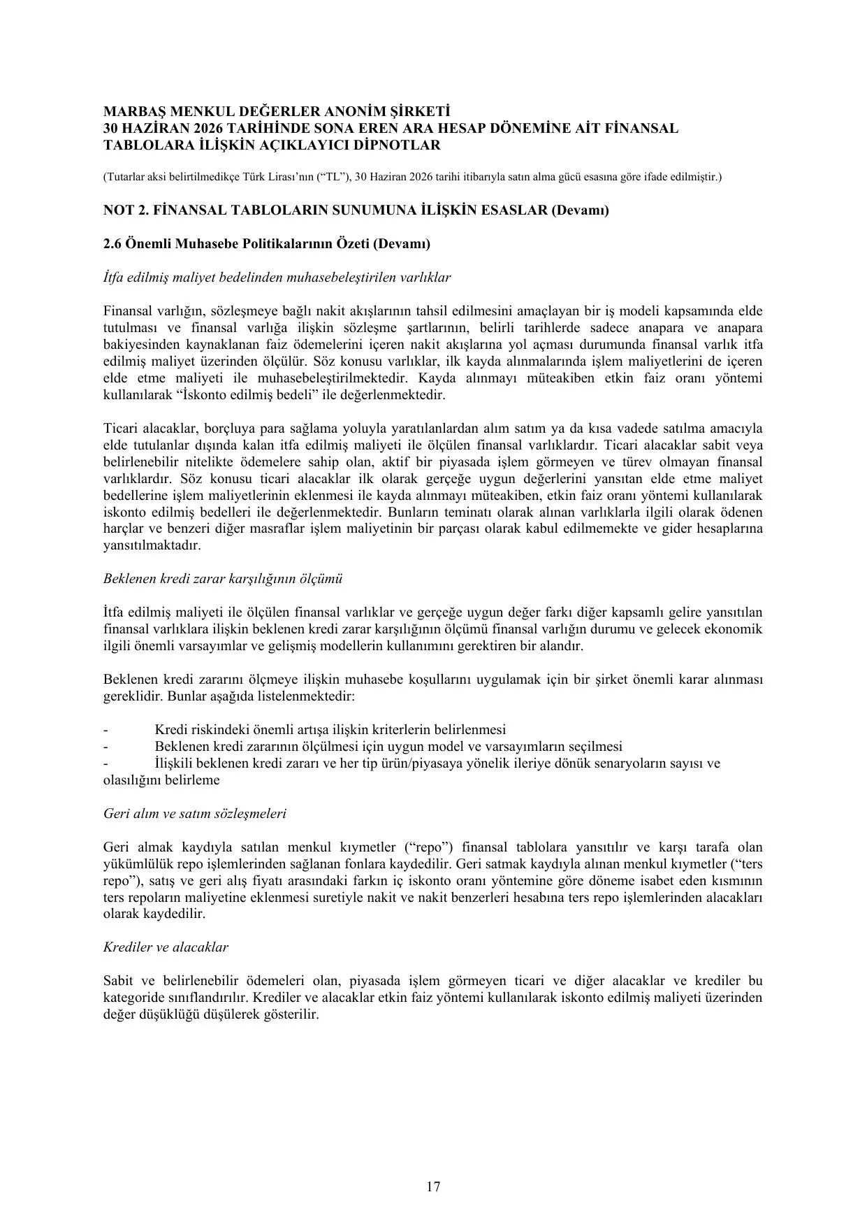 MARBAŞ MENKUL DEĞERLER A.Ş. 30.06.2026-BDR.pdf — sayfa 20