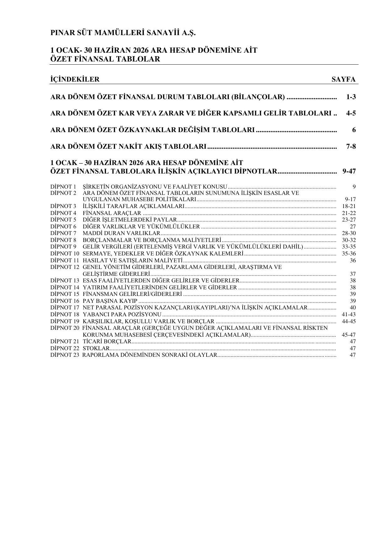 Pınar Süt Mamülleri Sanayii A.Ş. - 30.06.2026 SPK Raporu.pdf — sayfa 4