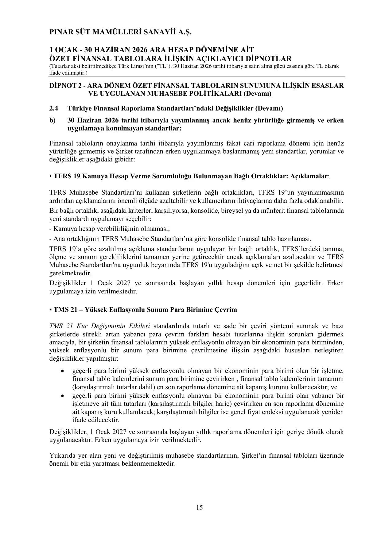 Pınar Süt Mamülleri Sanayii A.Ş. - 30.06.2026 SPK Raporu.pdf — sayfa 19