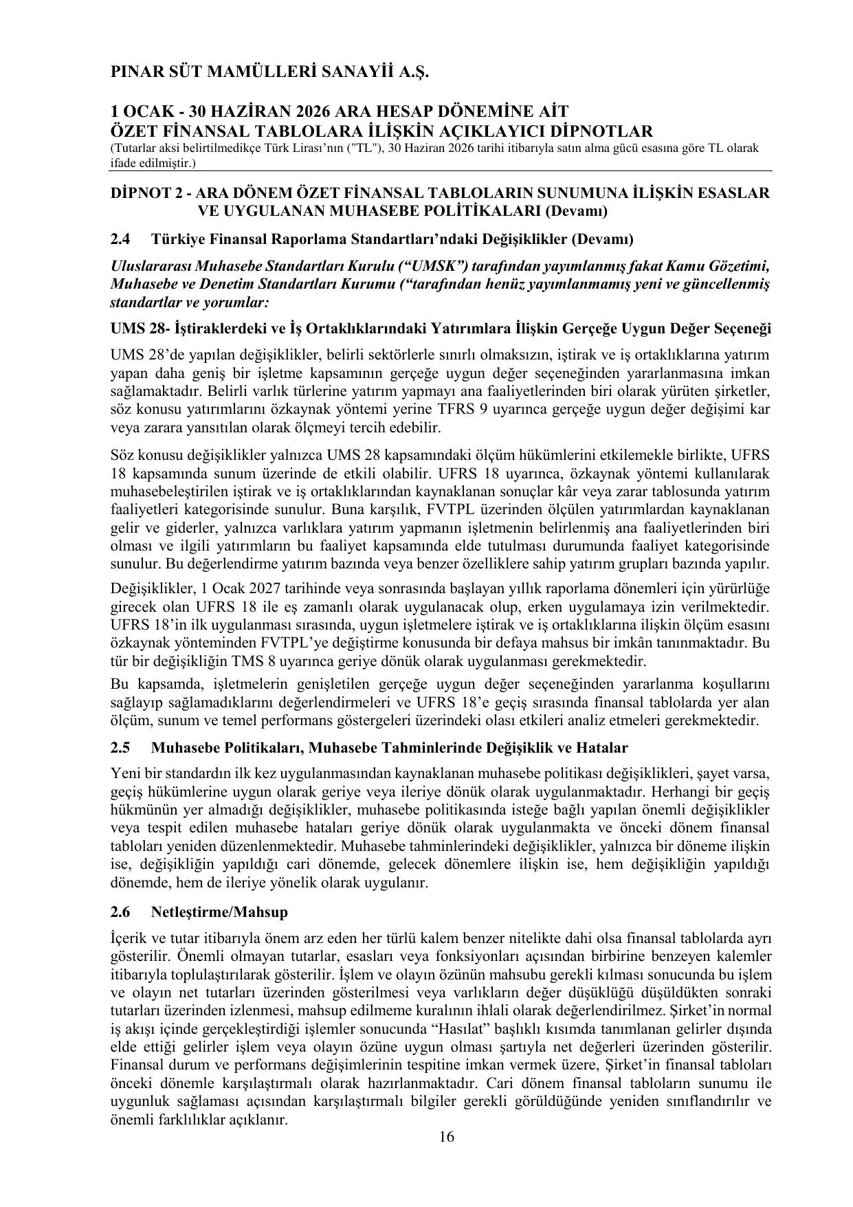 Pınar Süt Mamülleri Sanayii A.Ş. - 30.06.2026 SPK Raporu.pdf — sayfa 20