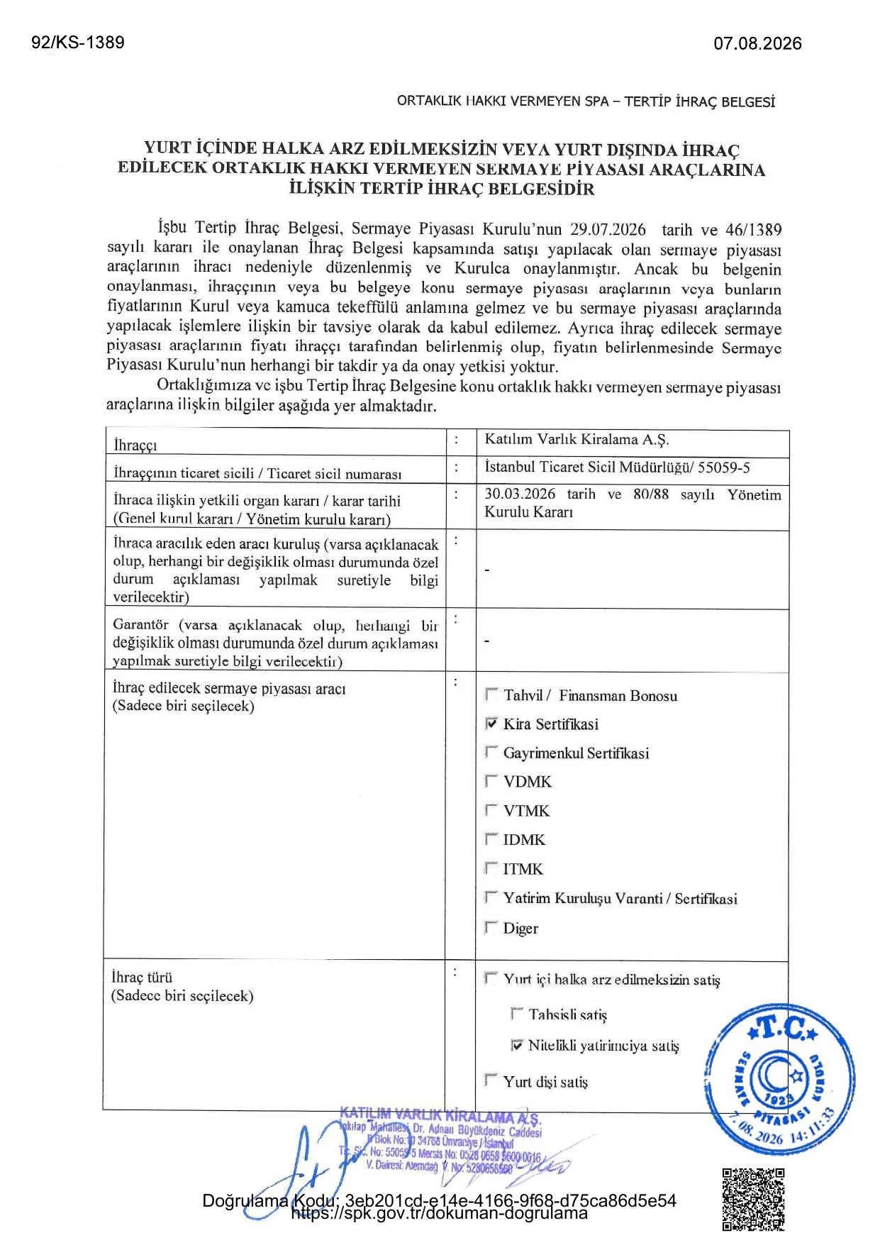 1. Tertip Onaylฤฑ ฤฐhraรง Belgesi.pdf โ sayfa 1