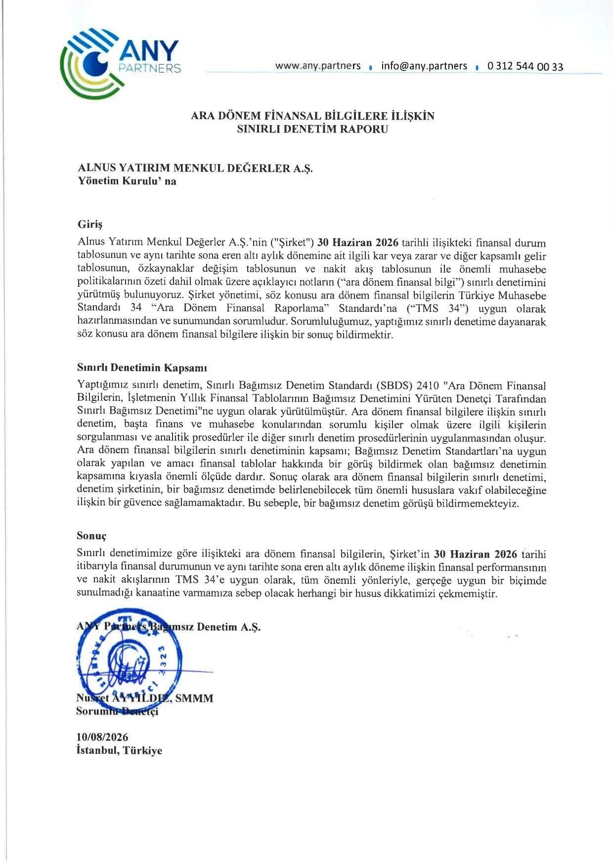 Alnus Yatฤฑrฤฑm Menkul Deฤerler A.ล. 30062026.pdf โ sayfa 2