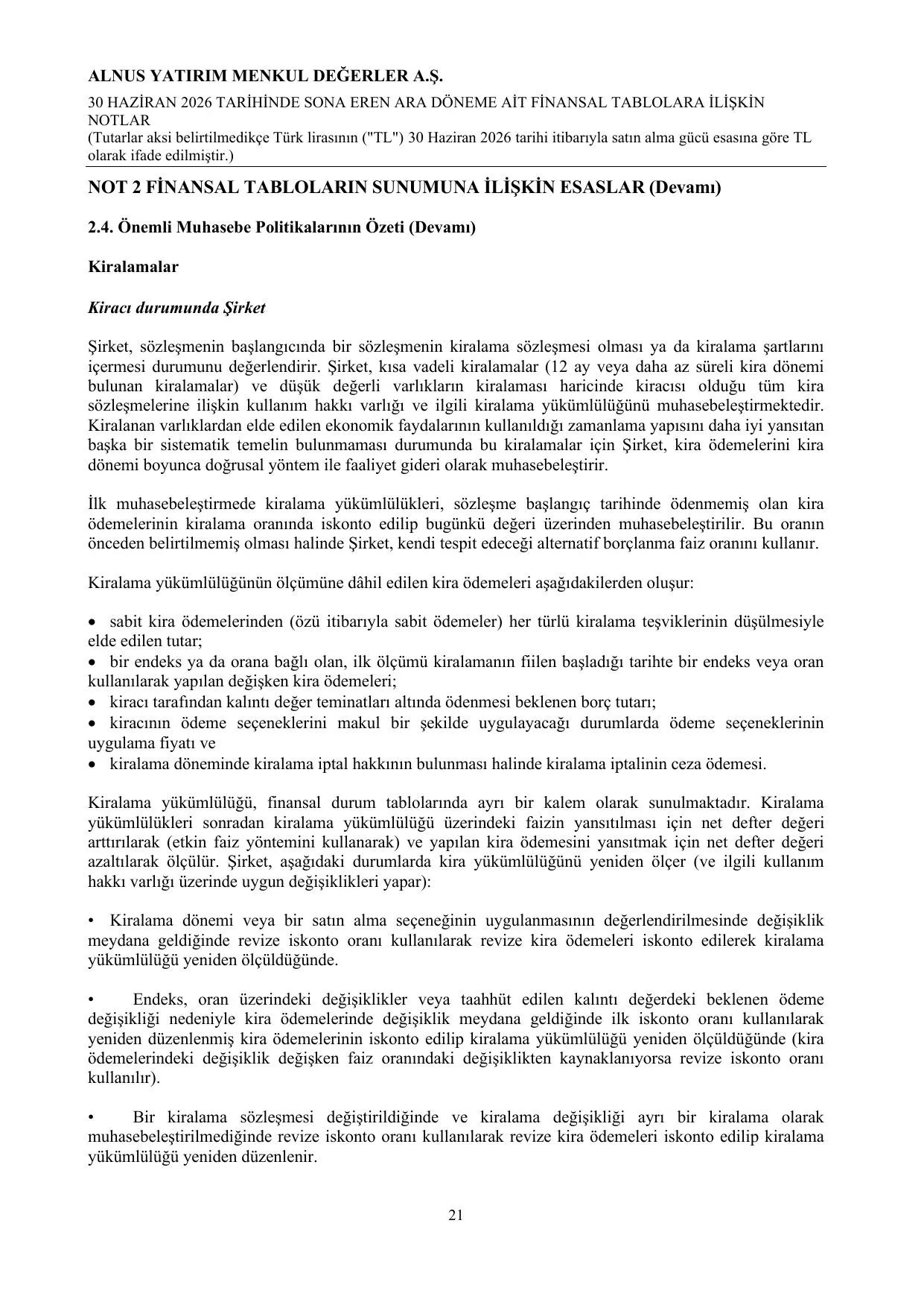 Alnus Yatฤฑrฤฑm Menkul Deฤerler A.ล. 30062026.pdf โ sayfa 24