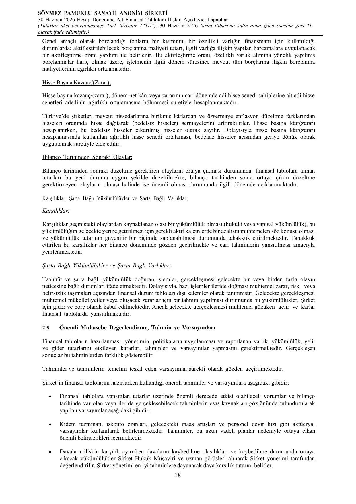 Sรถnmez Pamuklu Sanayi A.ล.30062026 BDR.pdf โ sayfa 22
