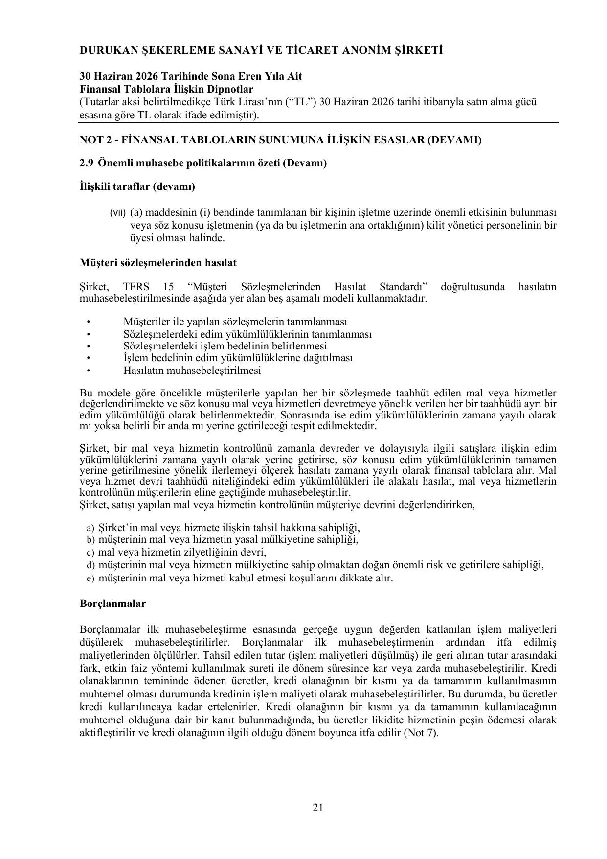 Durukan ลekerleme 30.06.2026 Baฤฤฑmsฤฑz Denetim Raporu.pdf โ sayfa 22