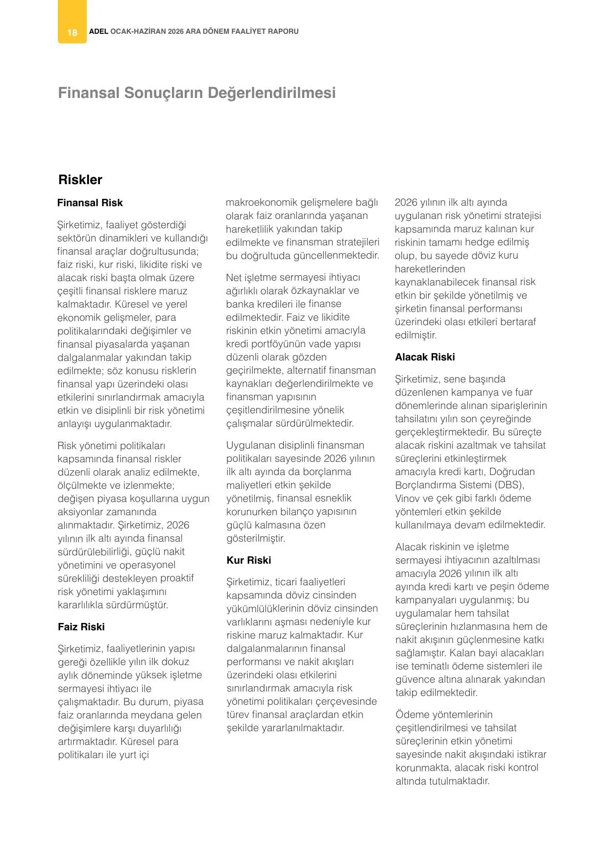 Adel Kalemcilik 30 Haziran 2026 Faaliyet Raporu.pdf — sayfa 21