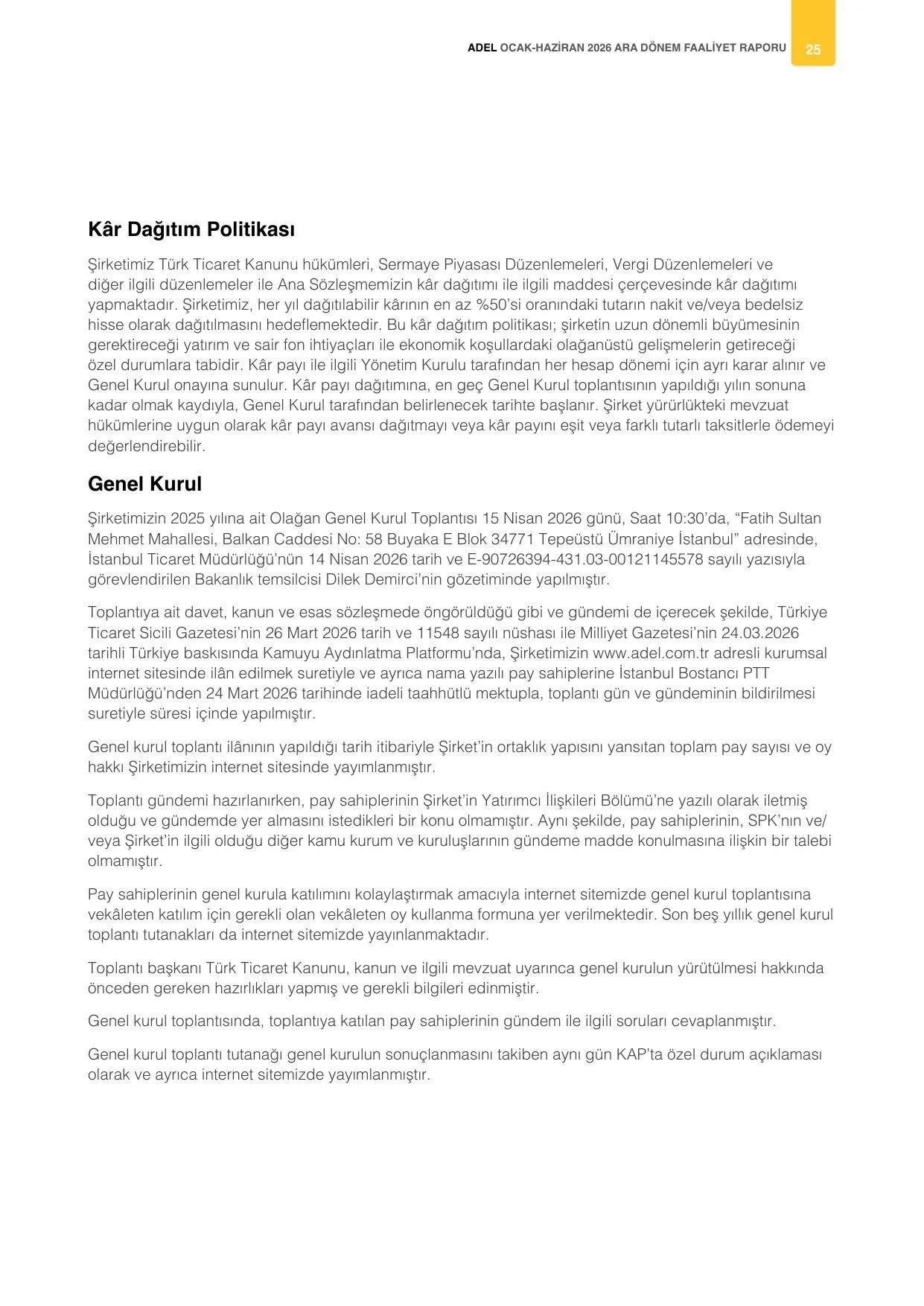 Adel Kalemcilik 30 Haziran 2026 Faaliyet Raporu.pdf — sayfa 28
