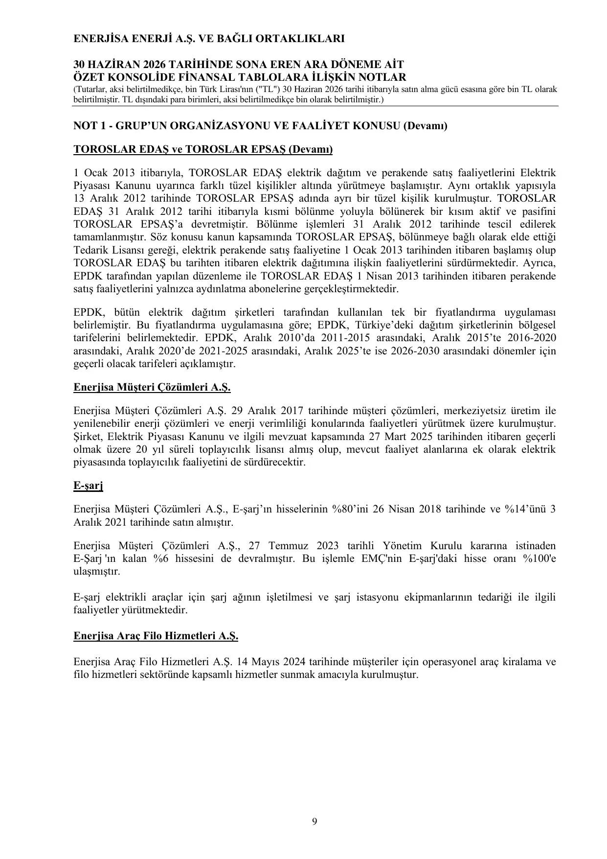ENJSA 30 Haziran 2026 Konsolide Finansal Tablolar.pdf โ sayfa 13
