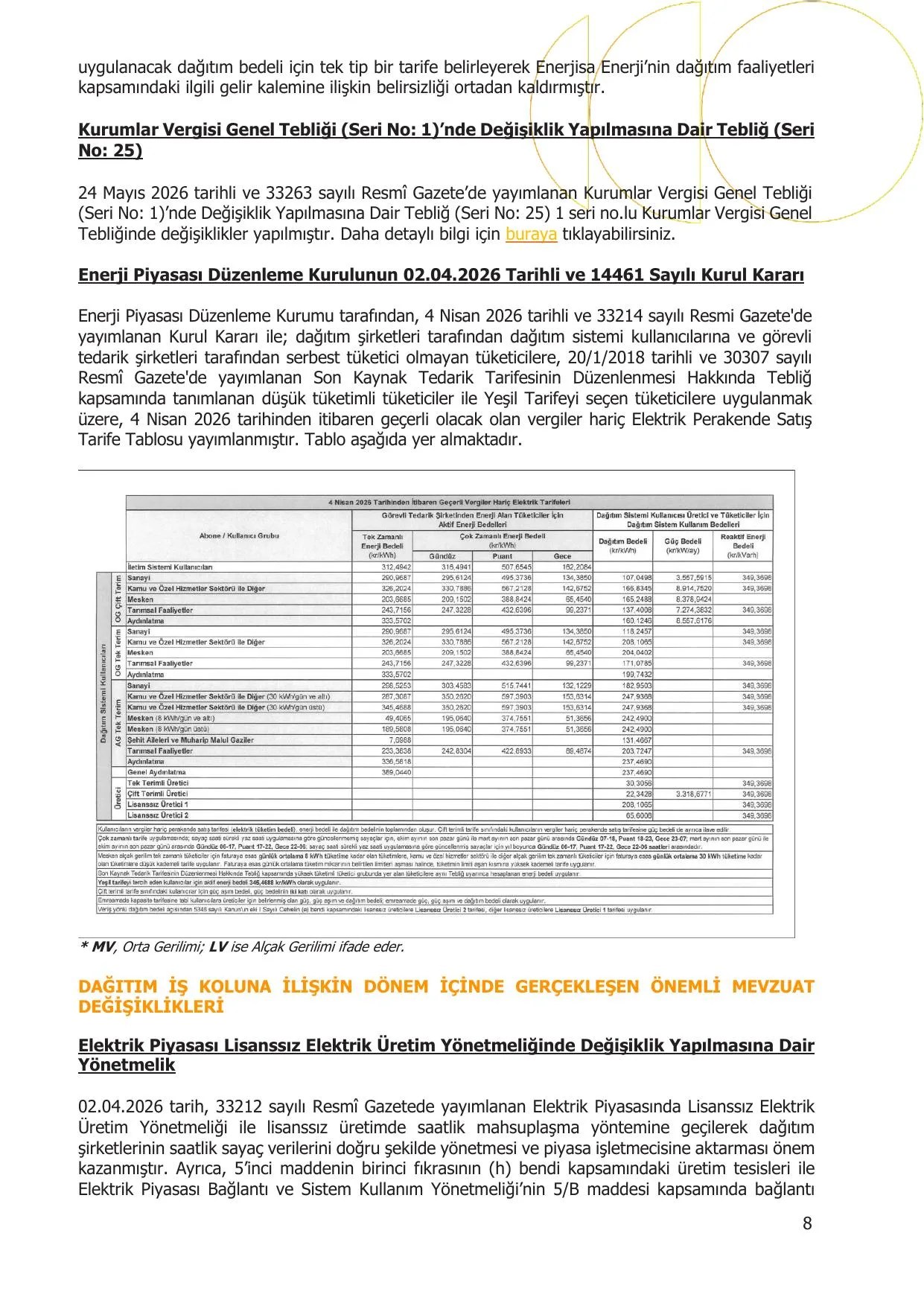 Enerjisa Enerji Aล 30.06.2026 Faaliyet Raporu.pdf โ sayfa 8
